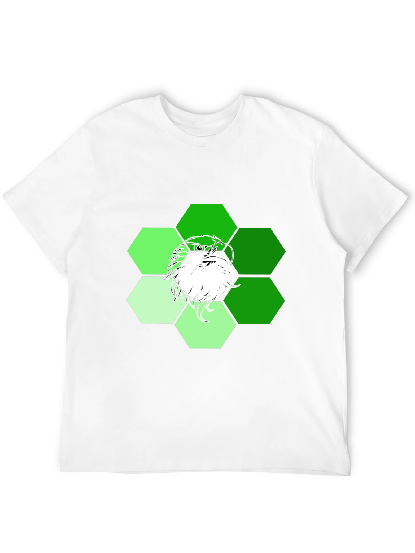 Mens Black T-Shirt with Geometric Eagle Graphic