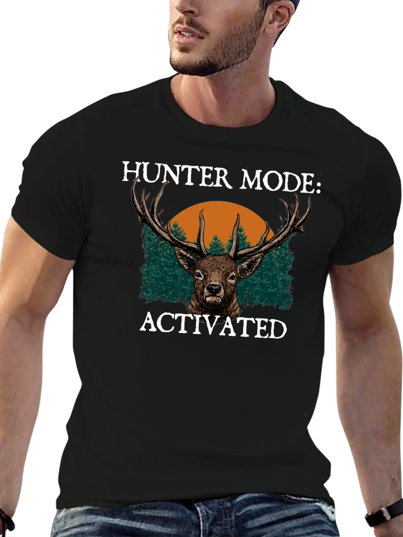 Hunter Mode Activated Graphic Tee - Deer Design