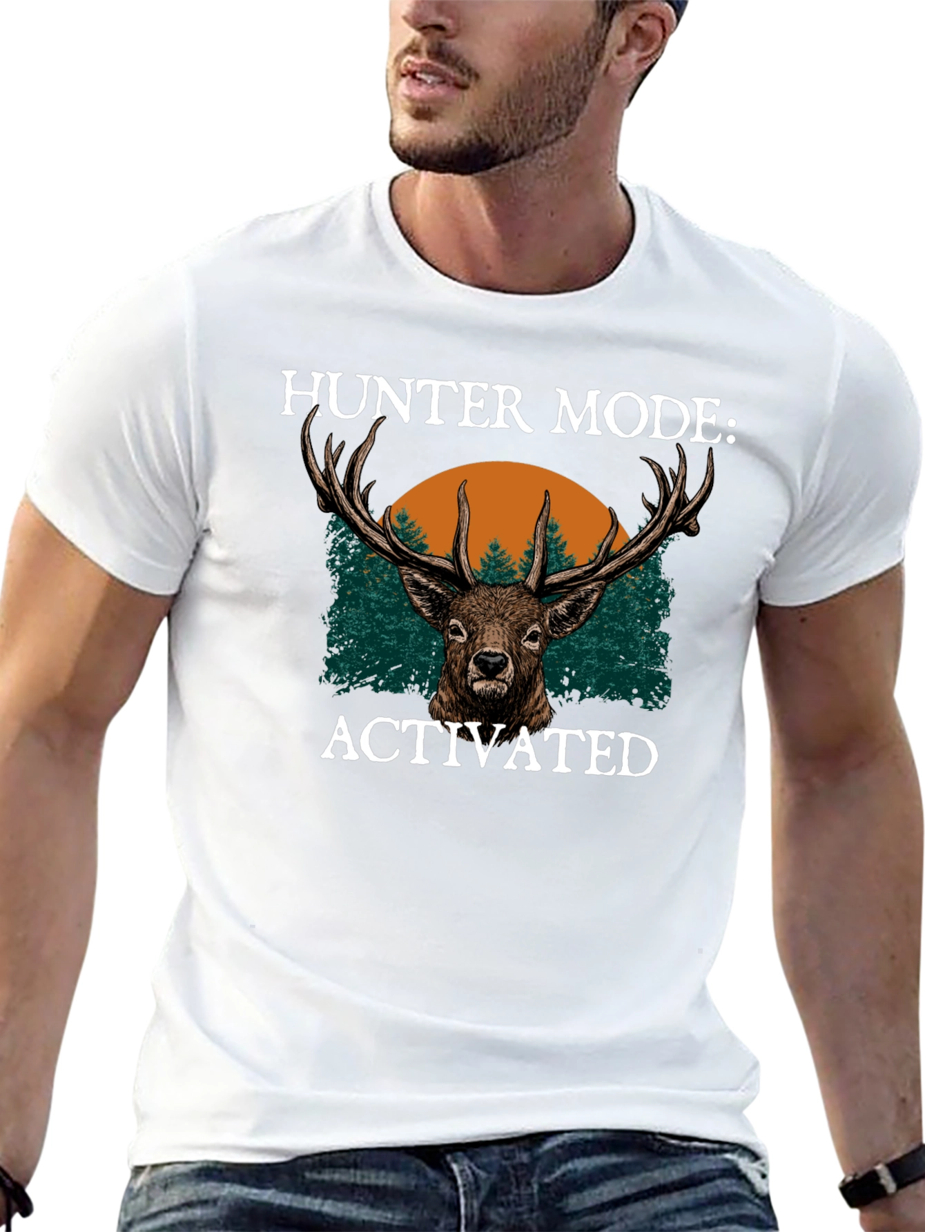Hunter Mode Activated Graphic Tee - Deer Design