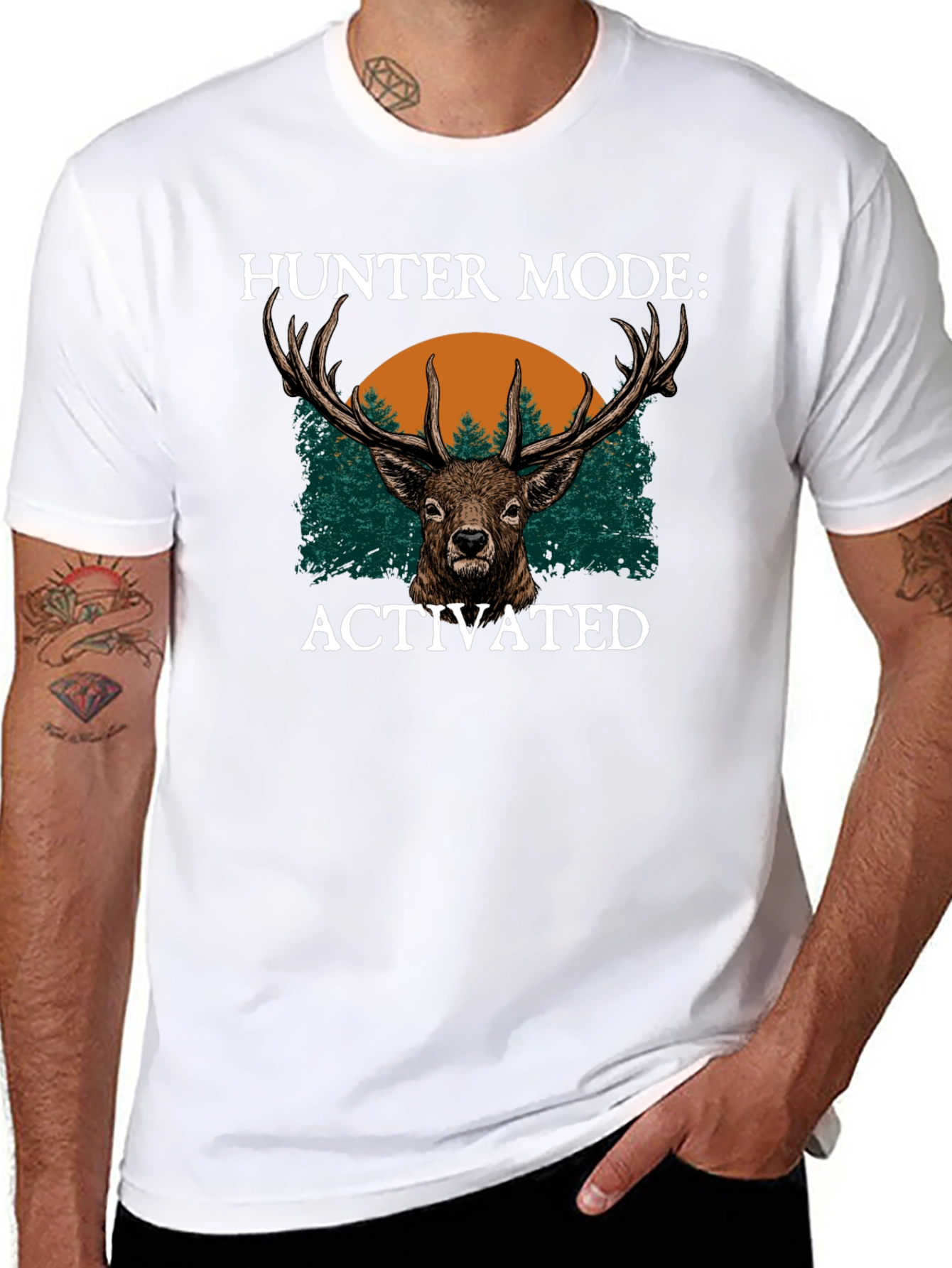 Hunter Mode Activated Graphic Tee - Deer Design