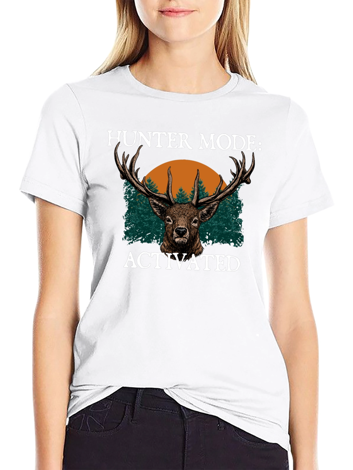 Hunter Mode Activated Graphic Tee - Deer Design