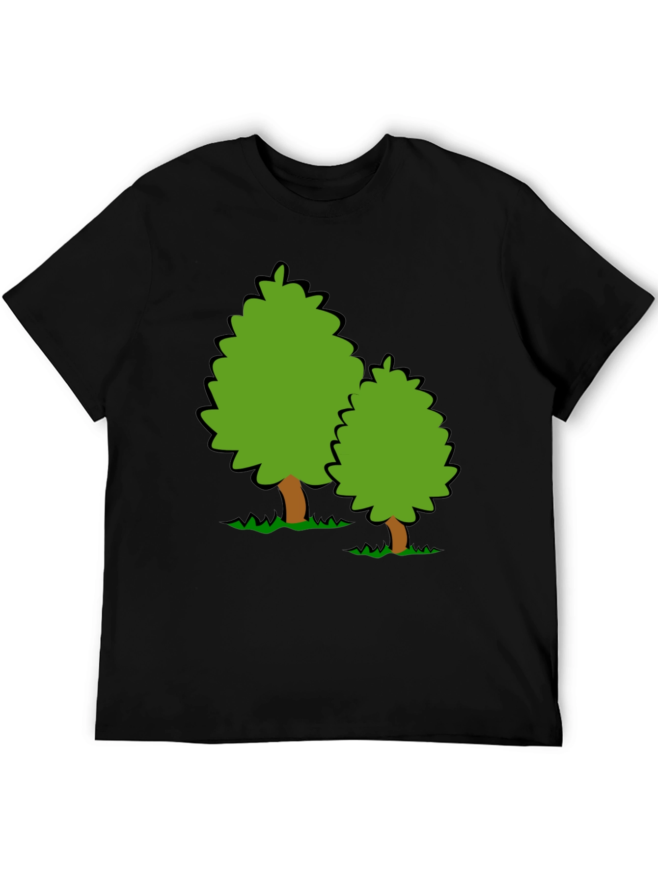 Cartoon Tree Graphic Black T-Shirt