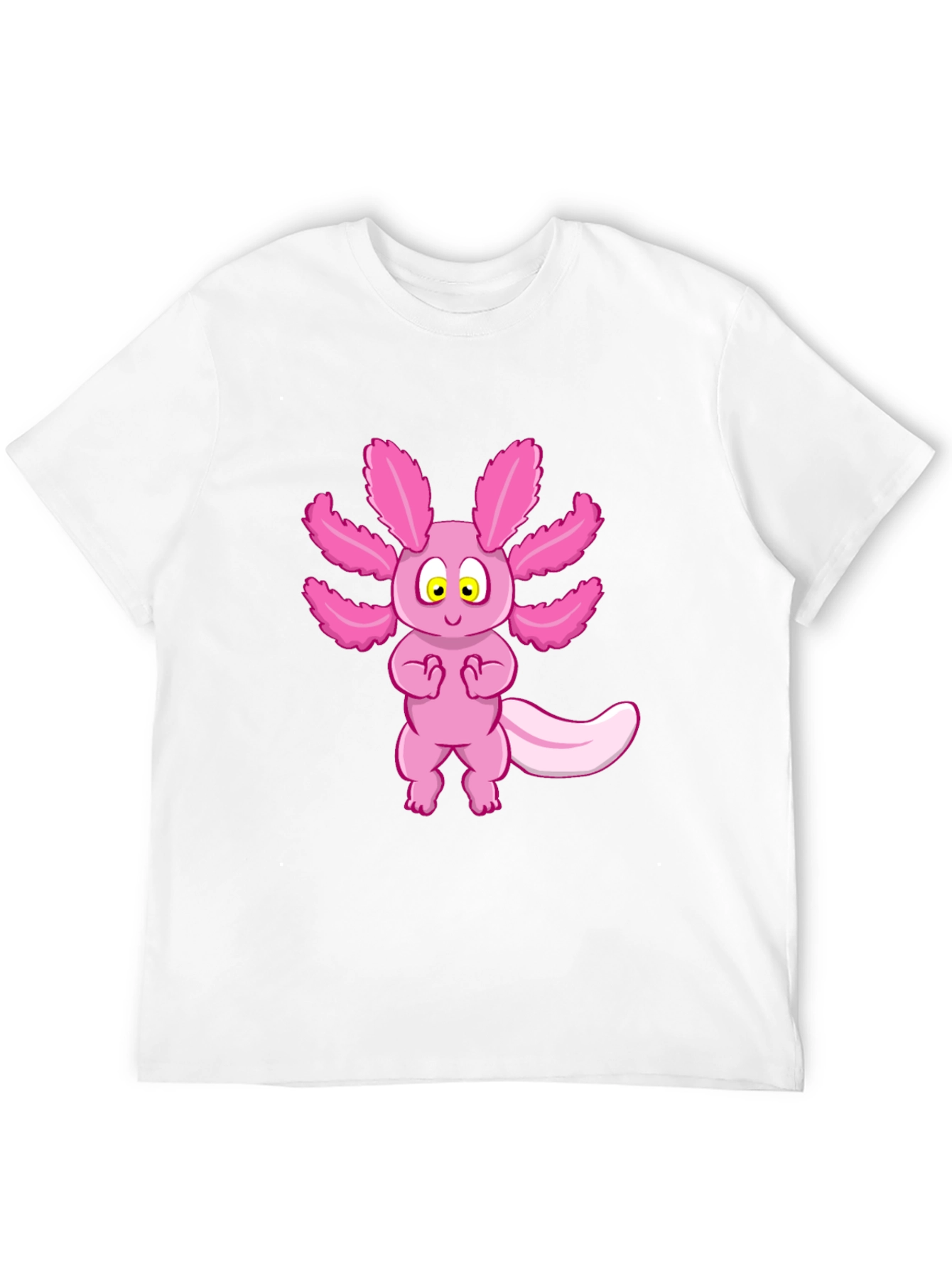 Axolotl Cartoon Graphic Tee - Black Unisex T-Shirt