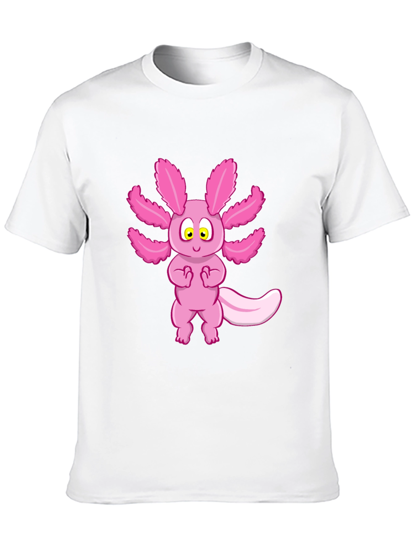 Axolotl Cartoon Graphic Tee - Black Unisex T-Shirt