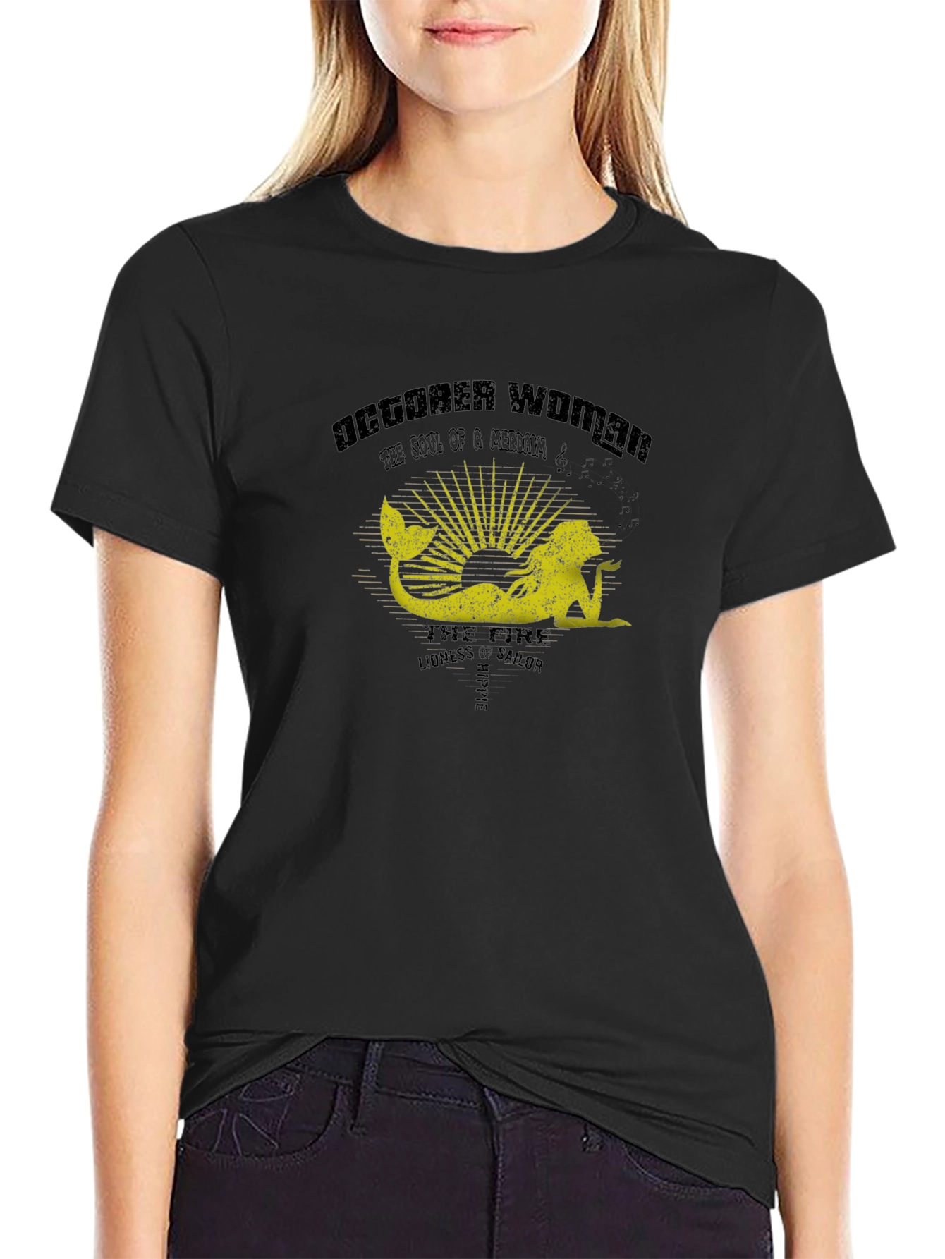 October Woman Mermaid Graphic T-Shirt