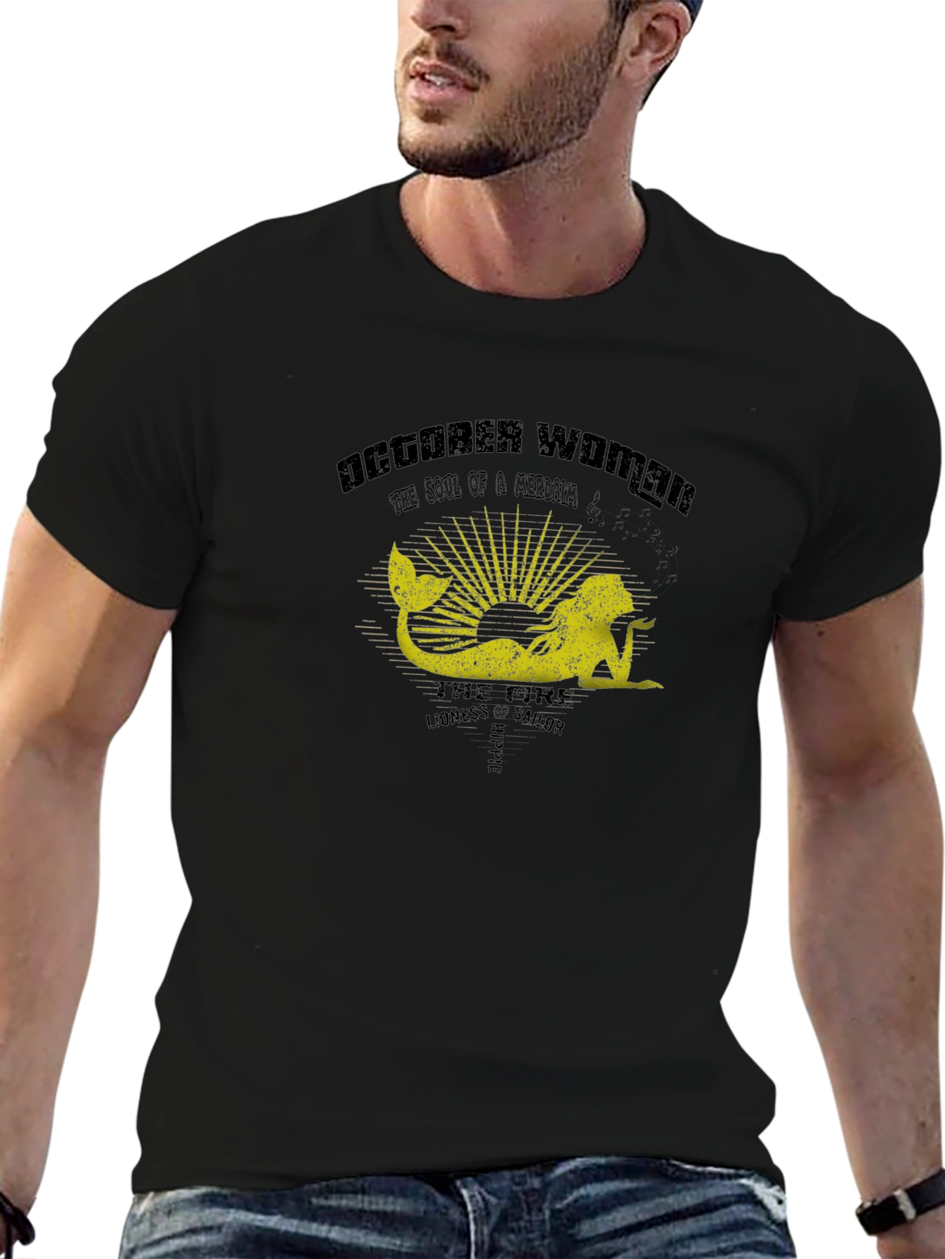 October Woman Mermaid Graphic T-Shirt