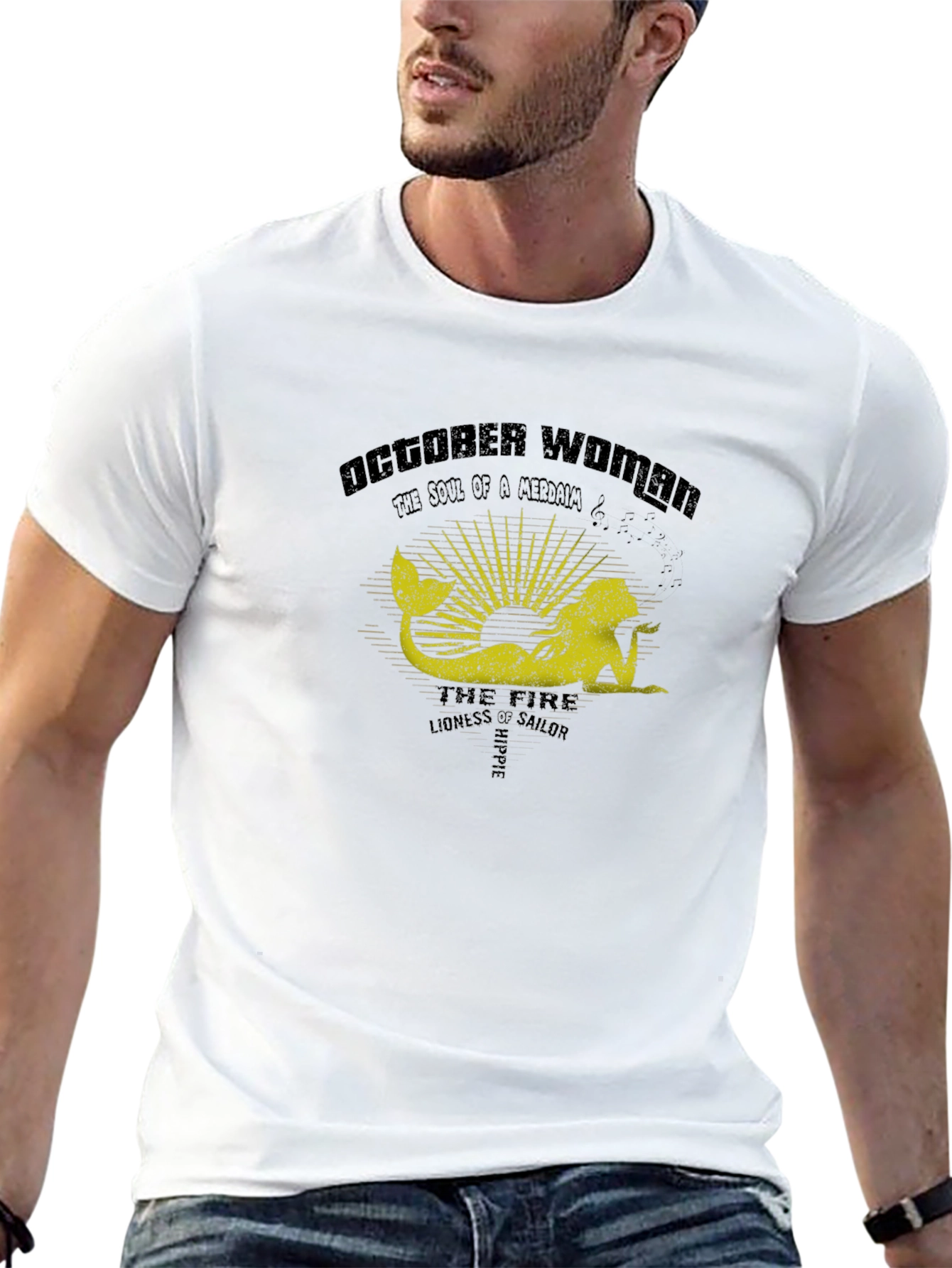 October Woman Mermaid Graphic T-Shirt