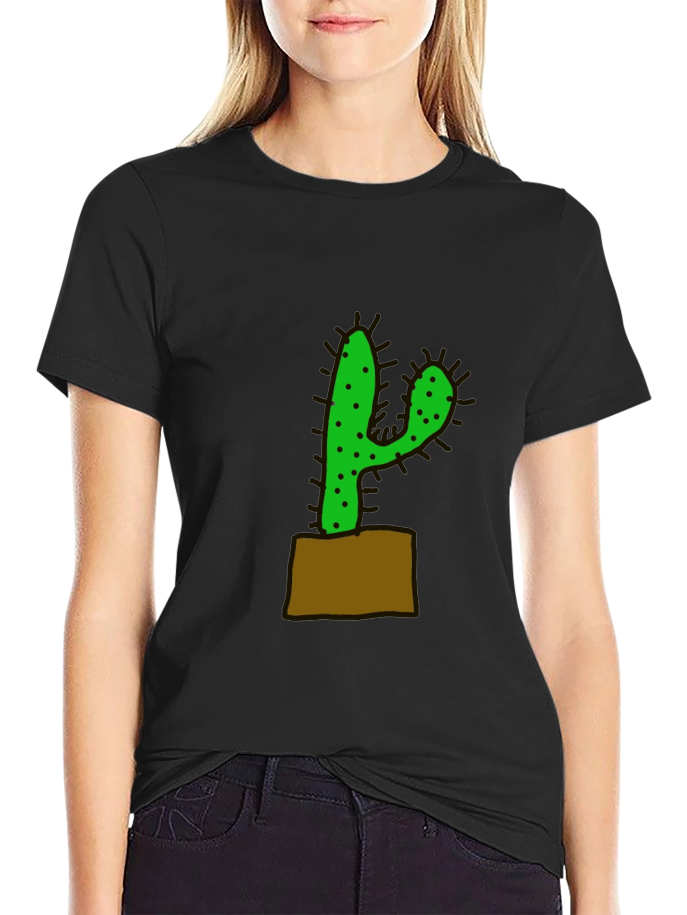 Cactus Graphic Black T-Shirt
