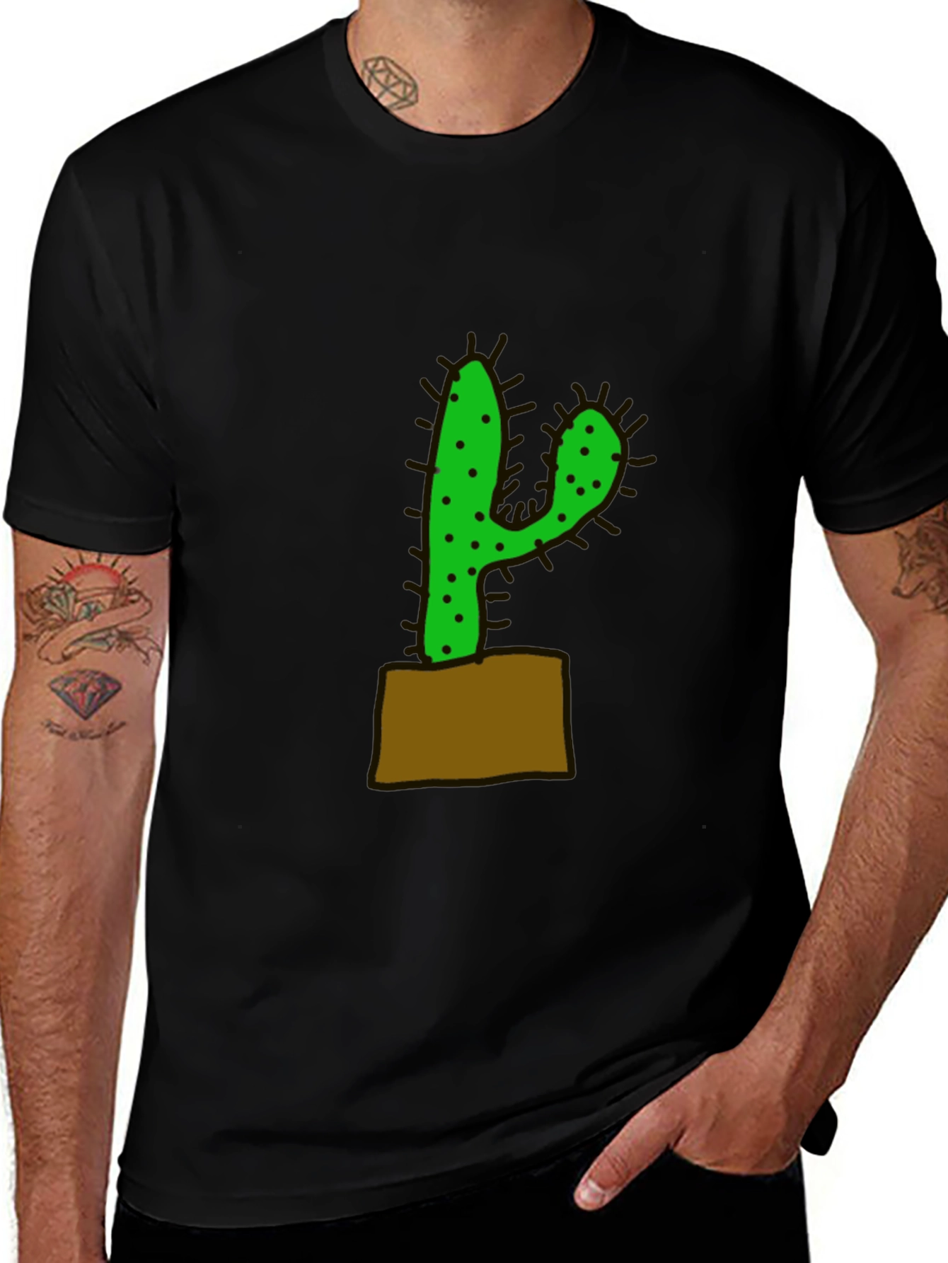 Cactus Graphic Black T-Shirt
