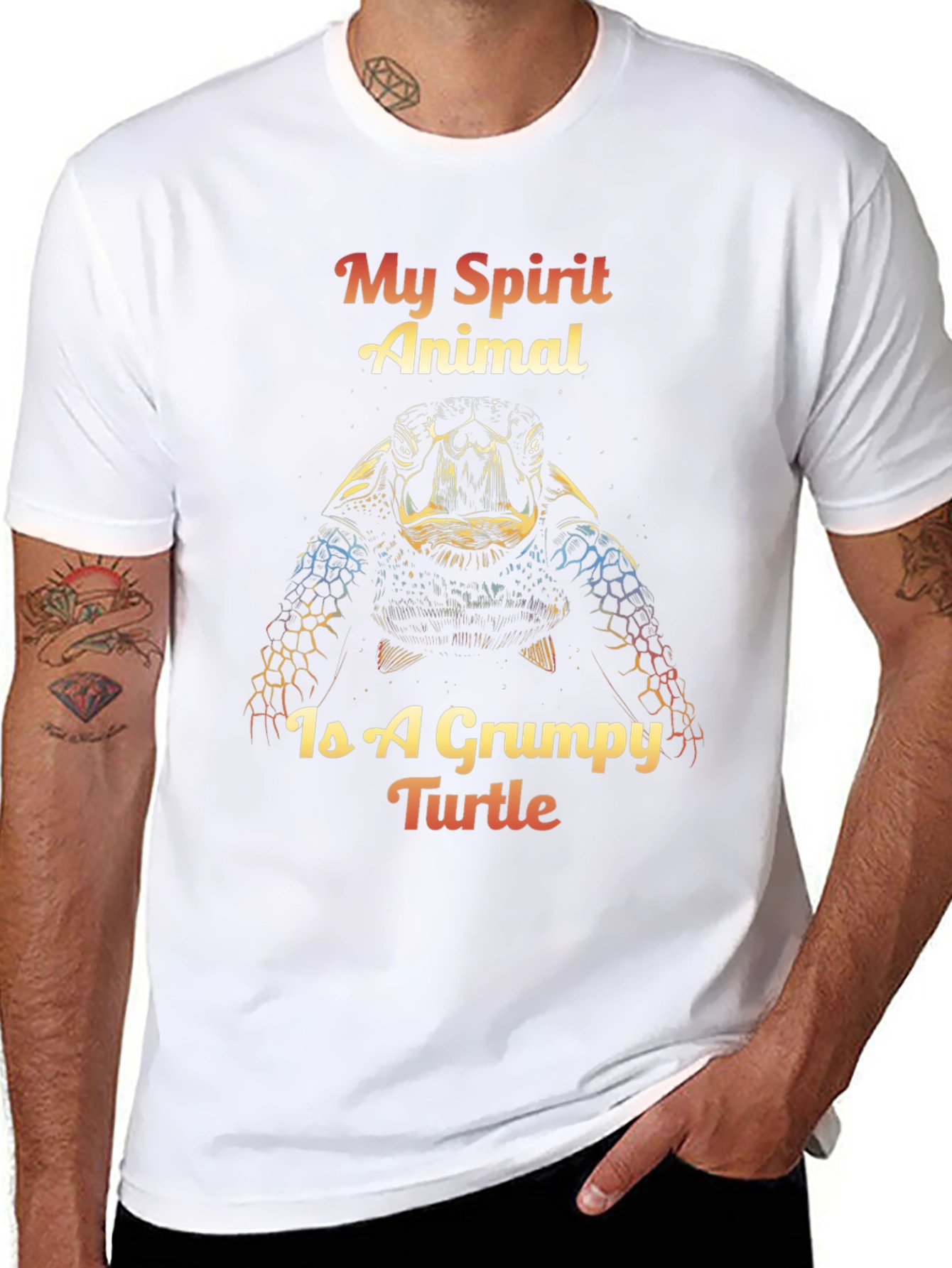 Grumpy Turtle Spirit Animal Graphic T-Shirt