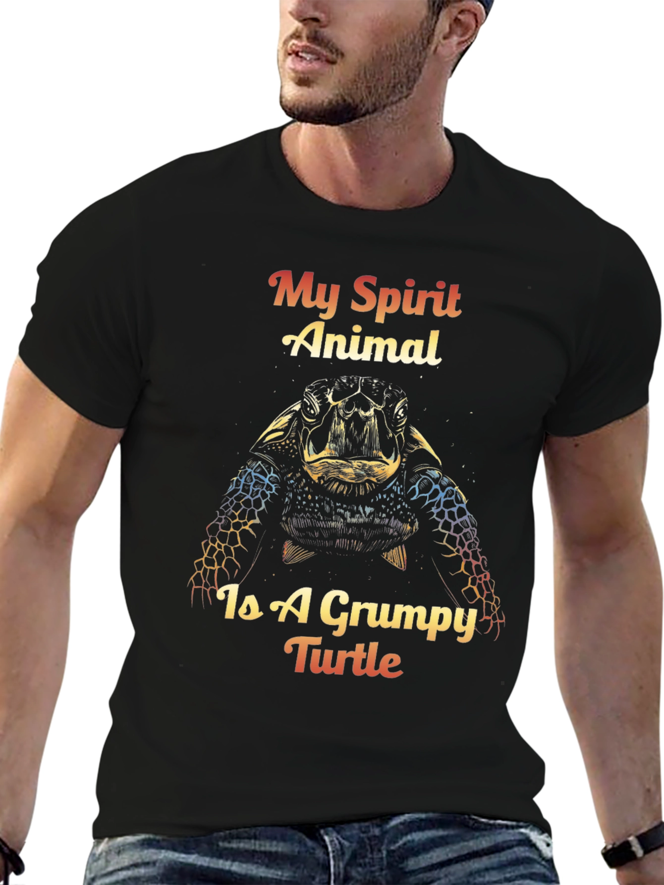 Grumpy Turtle Spirit Animal Graphic T-Shirt