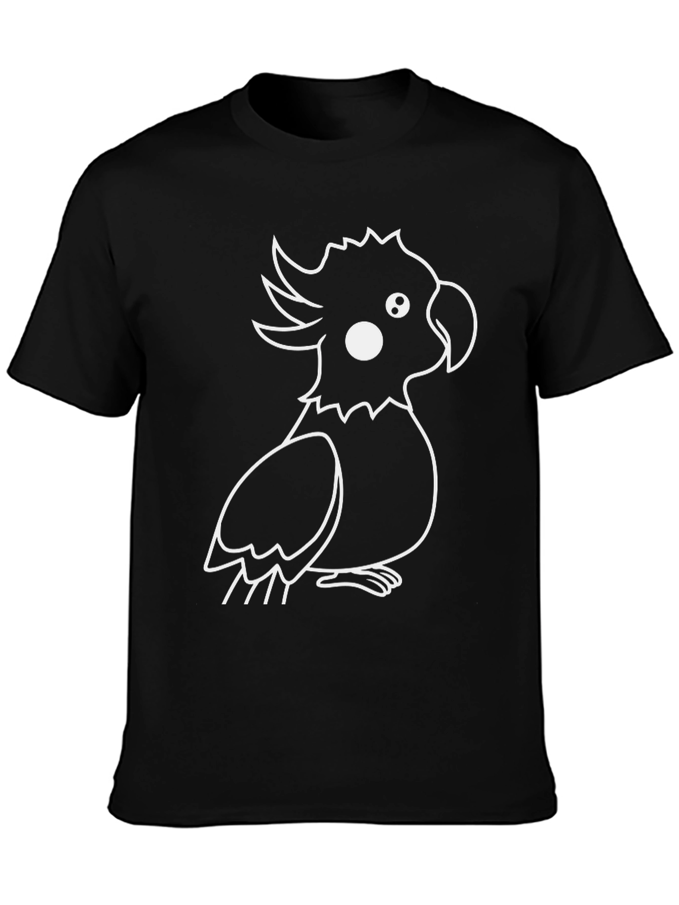 Black T-Shirt with Cockatoo Design