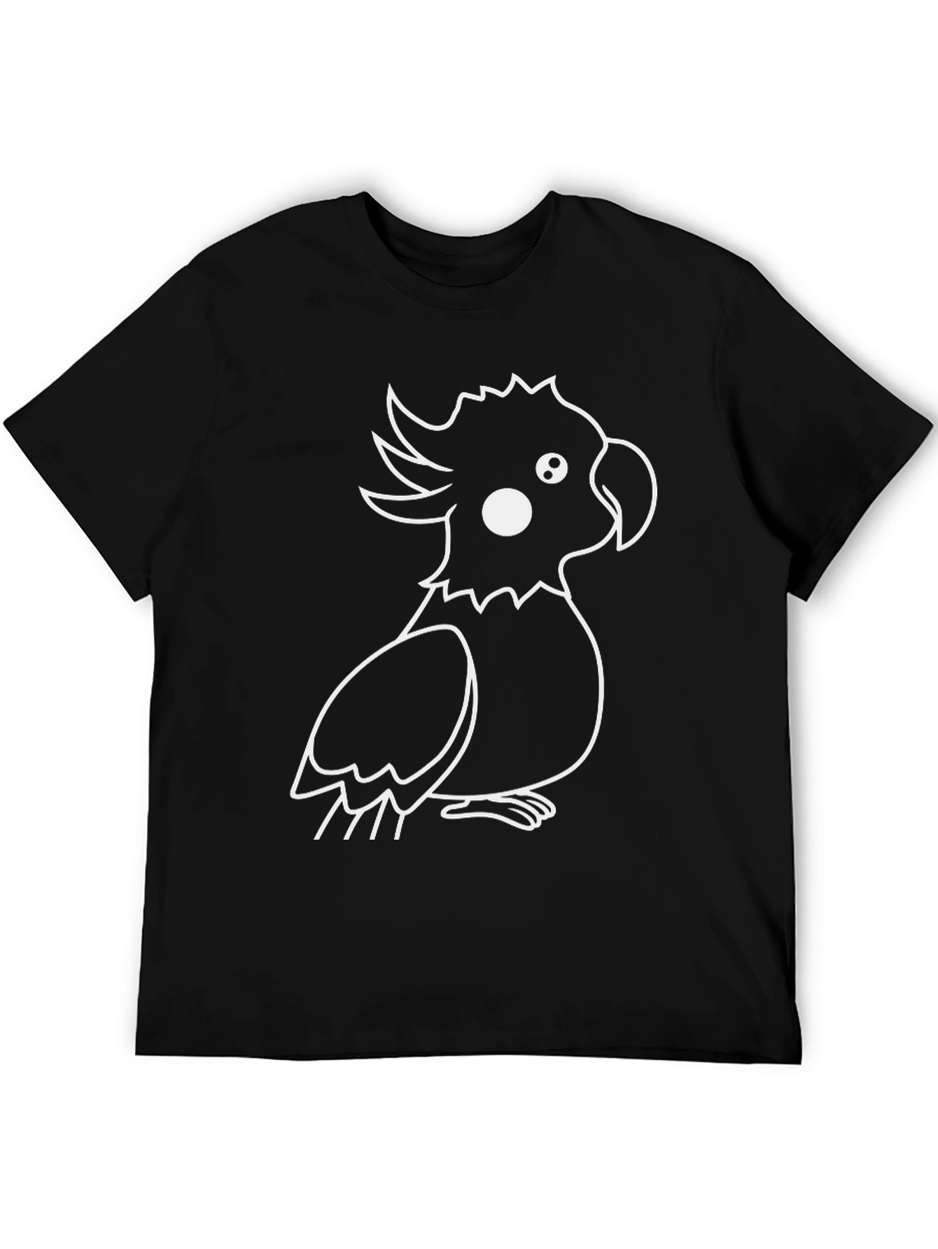 Black T-Shirt with Cockatoo Design