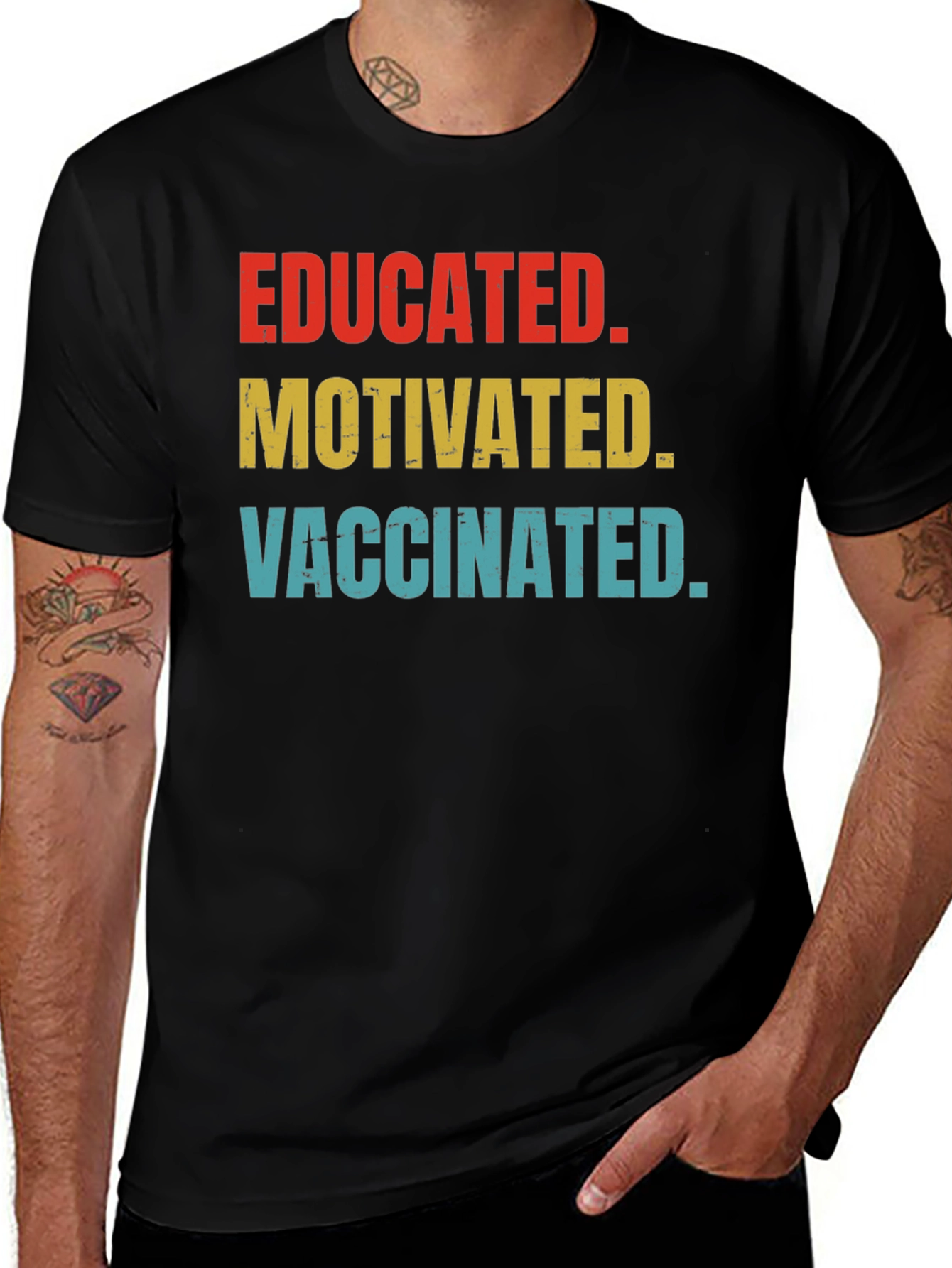 Educated Motivated Vaccinated Graphic Tee