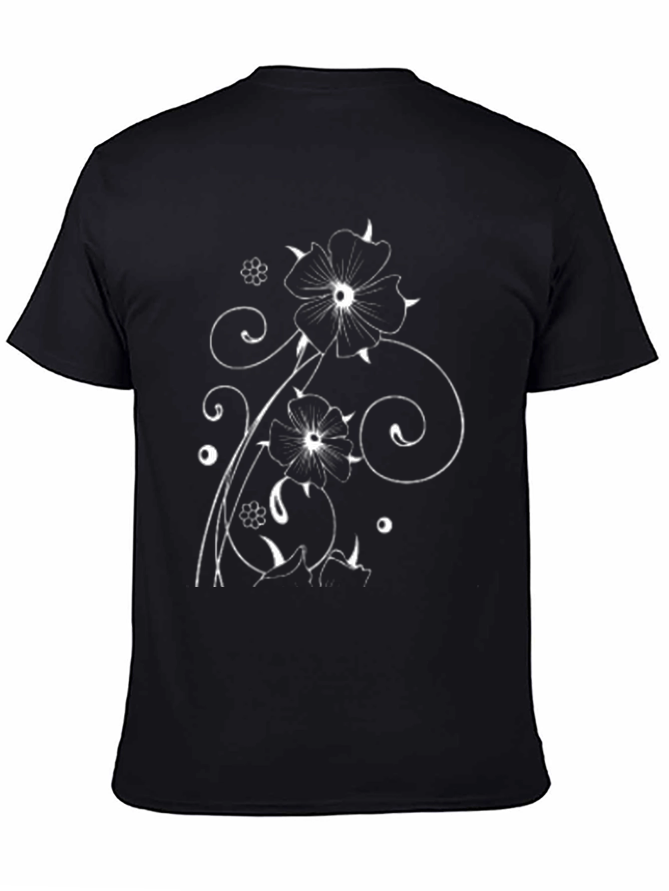Floral Graphic Black T-Shirt