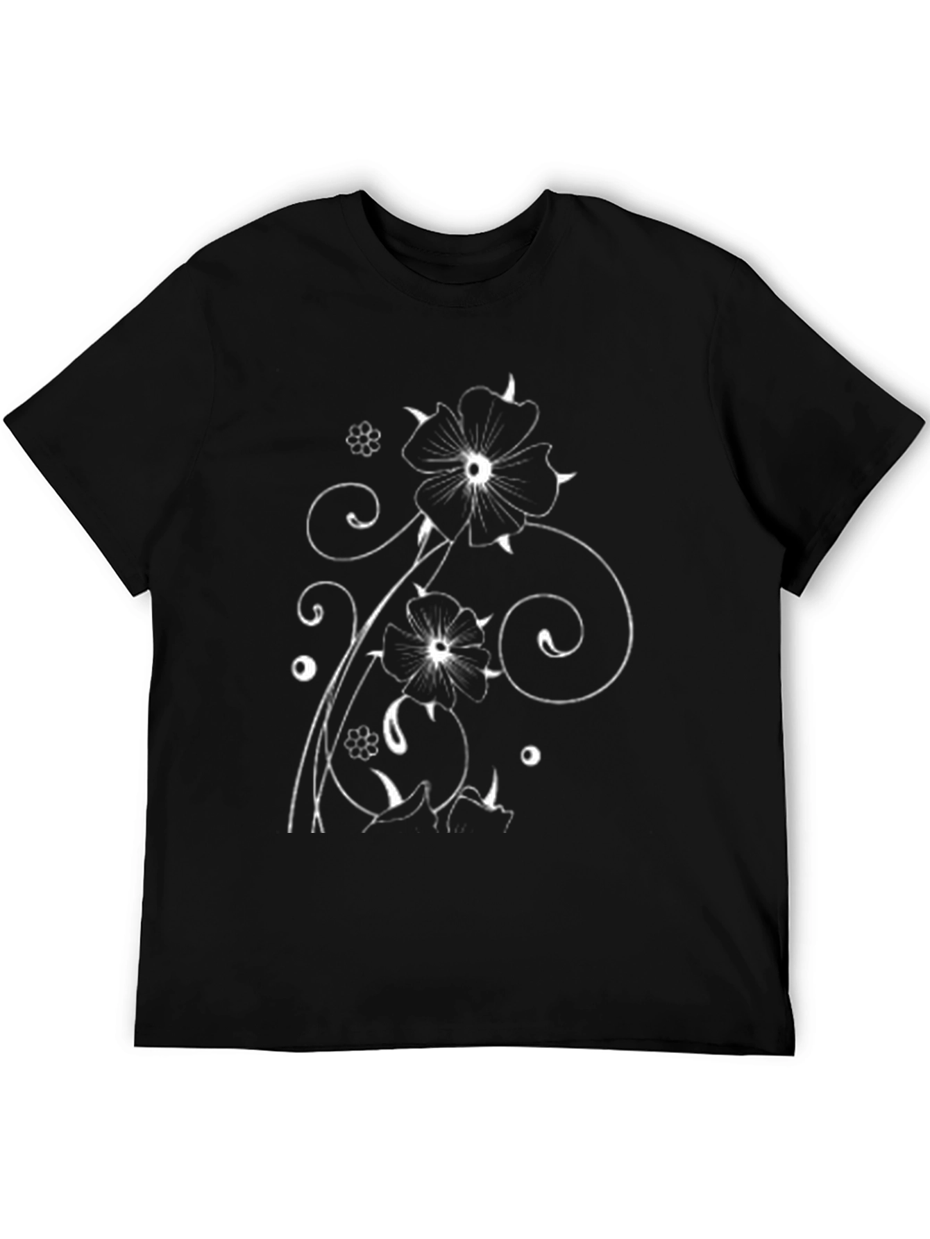 Floral Graphic Black T-Shirt