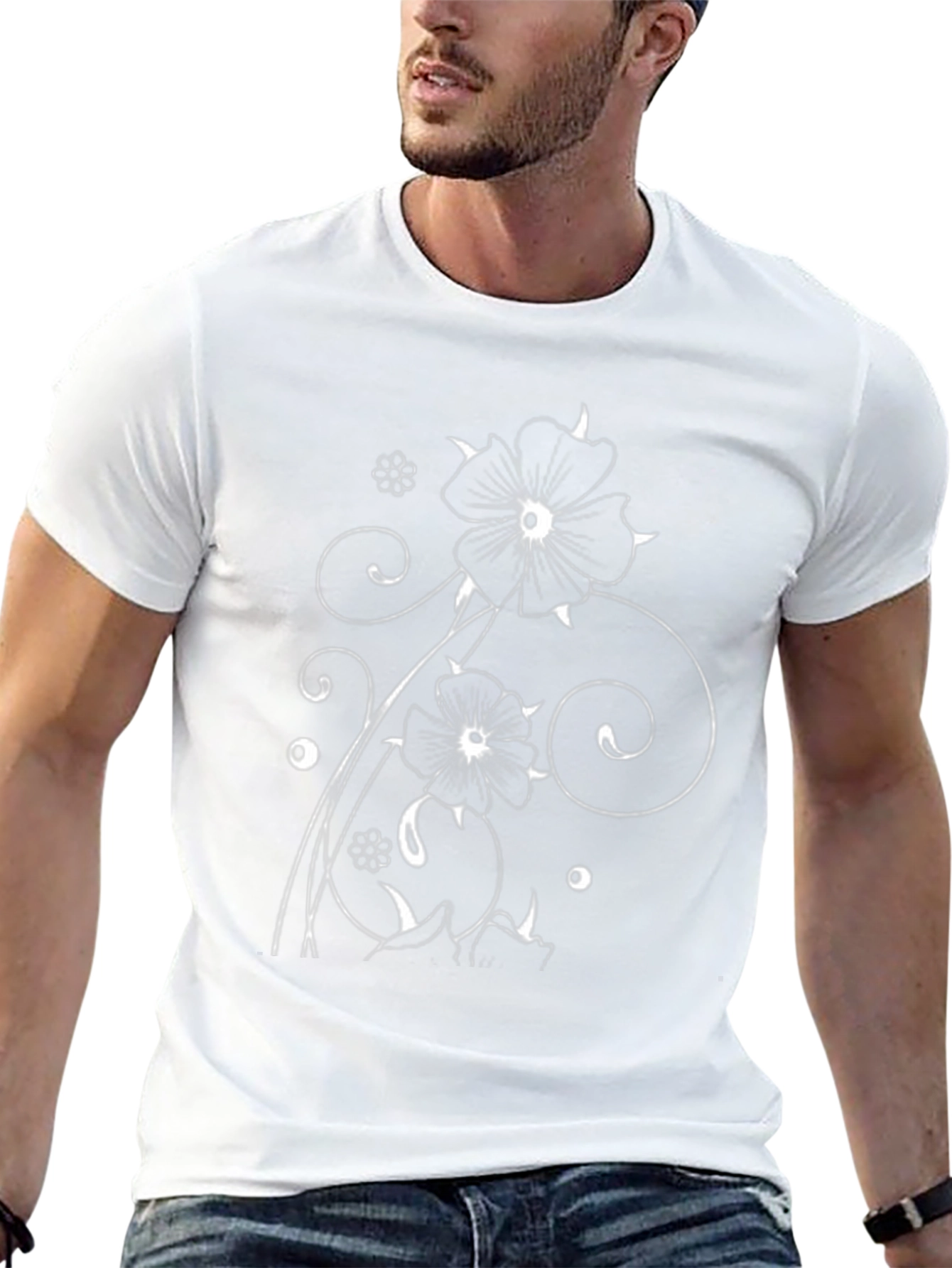 Floral Graphic Black T-Shirt
