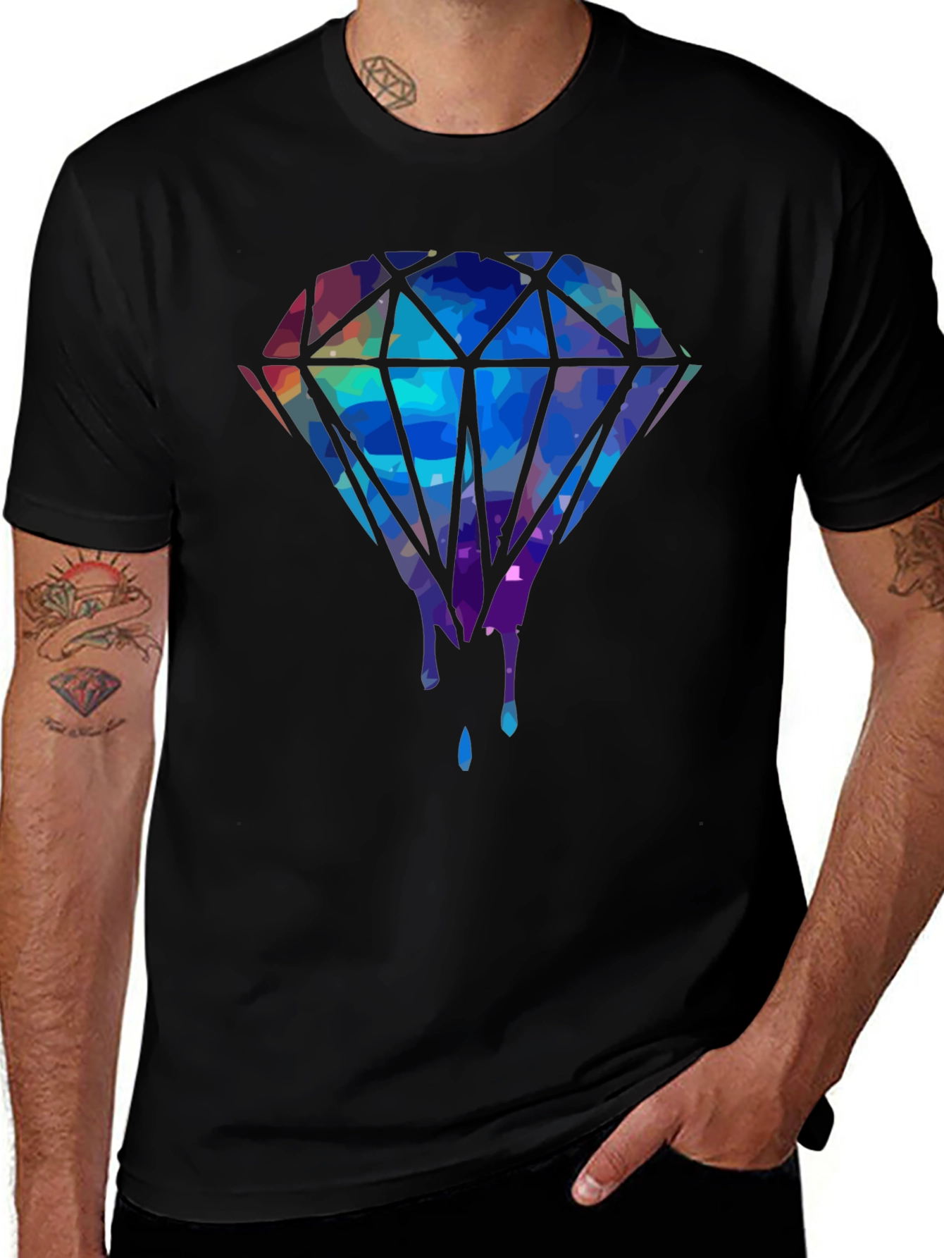 Diamond Drip Graphic Tee - Mens Black T-Shirt