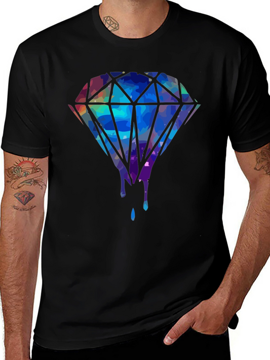 Diamond Drip Graphic Tee - Mens Black T-Shirt