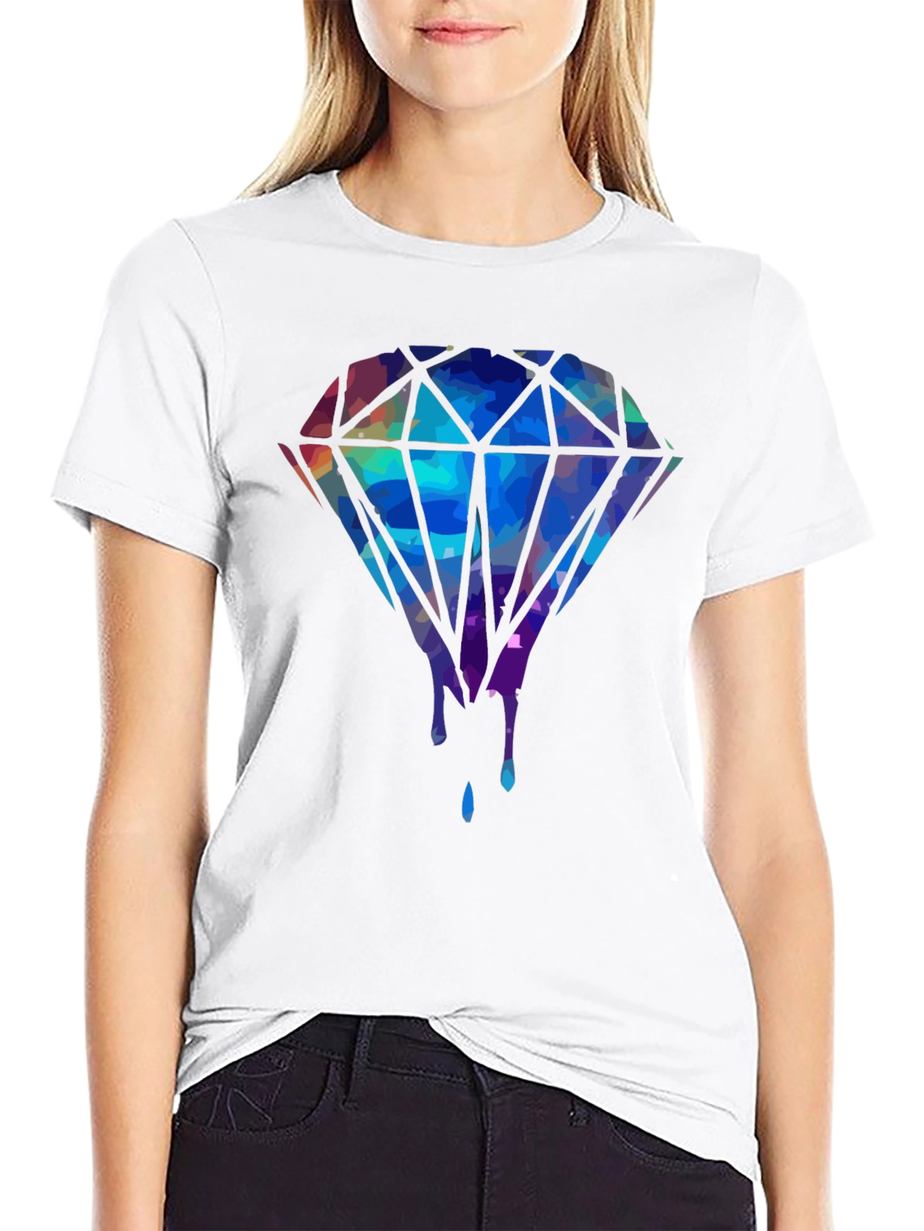 Diamond Drip Graphic Tee - Mens Black T-Shirt