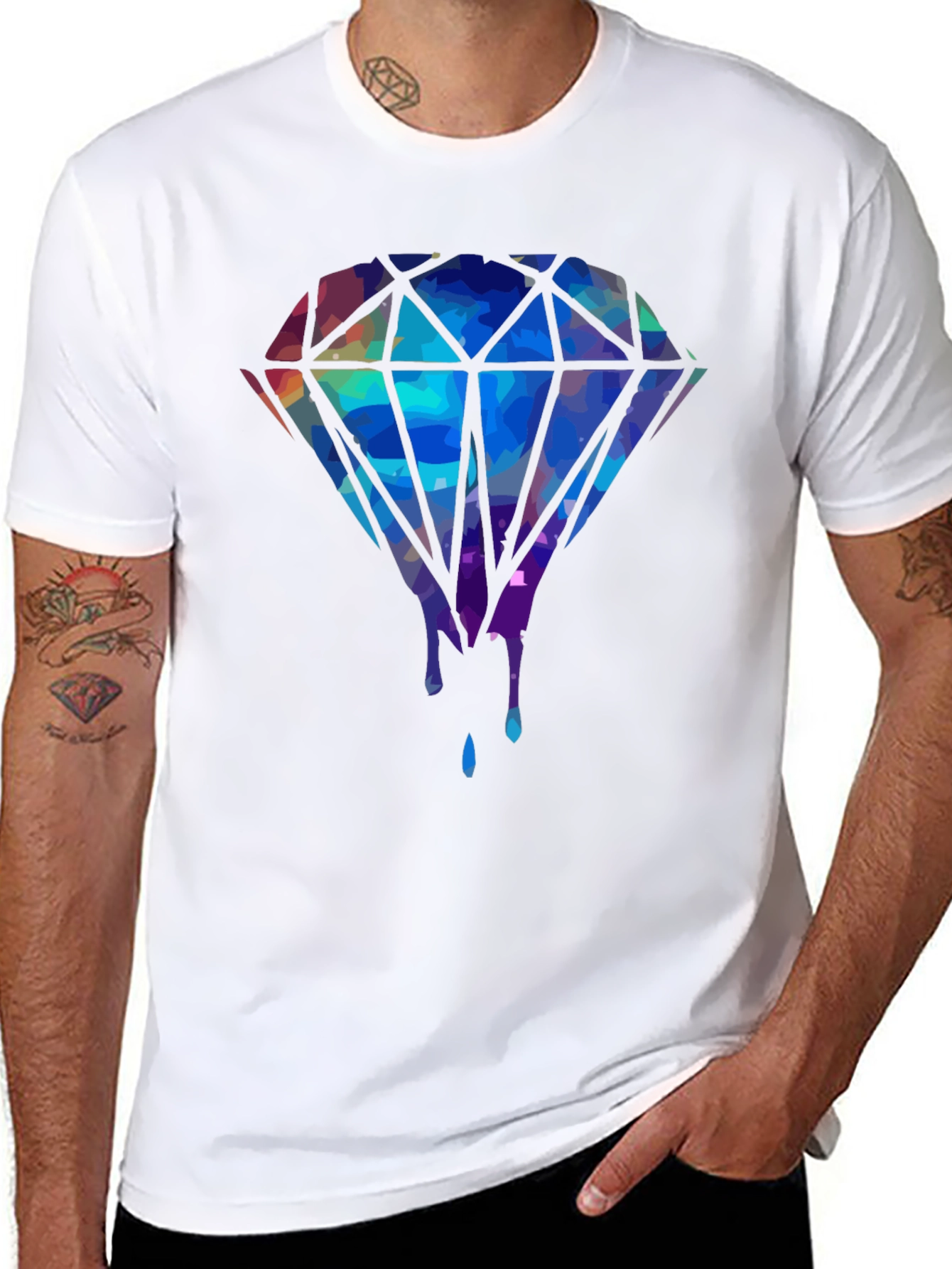 Diamond Drip Graphic Tee - Mens Black T-Shirt