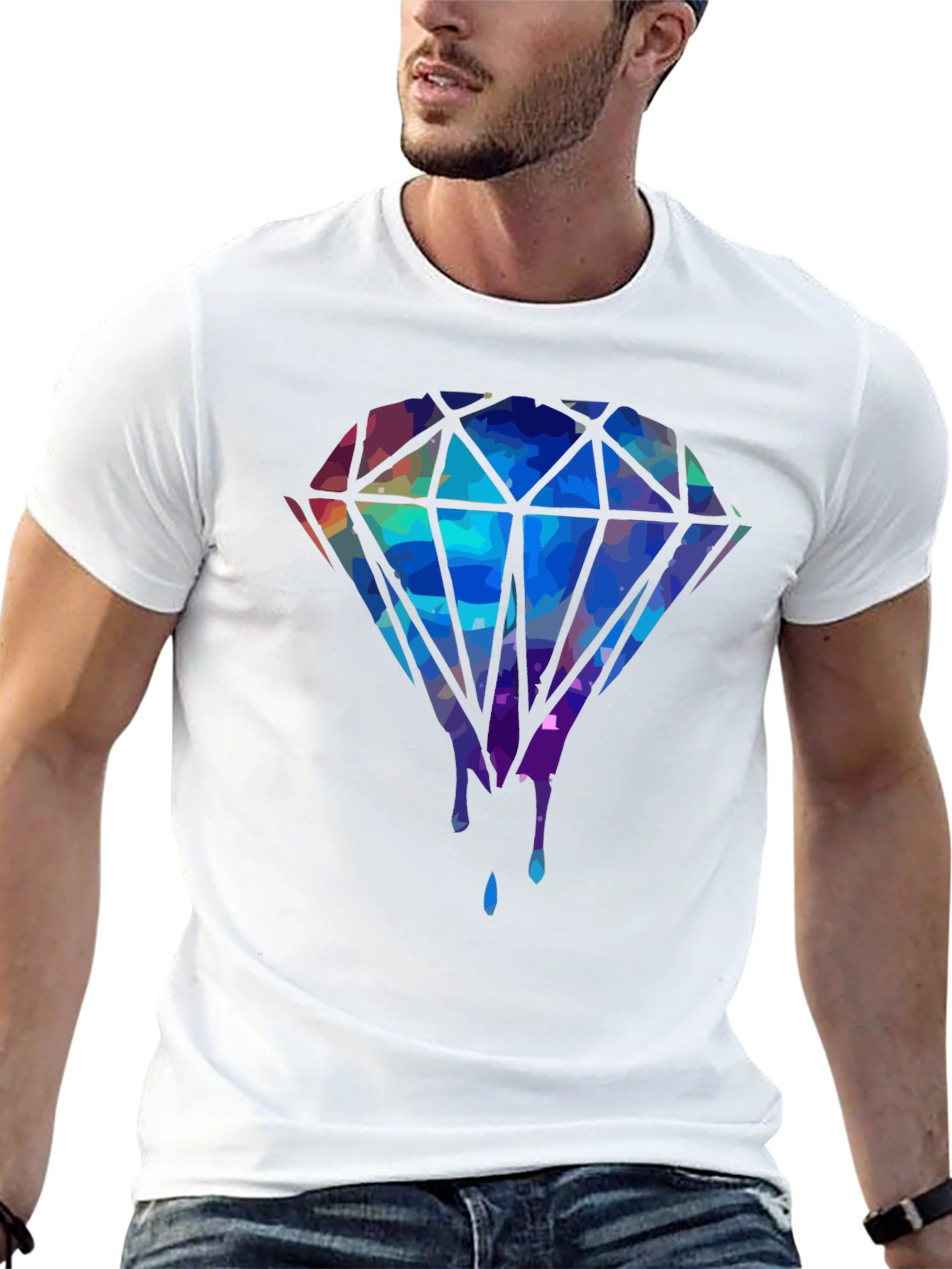 Diamond Drip Graphic Tee - Mens Black T-Shirt
