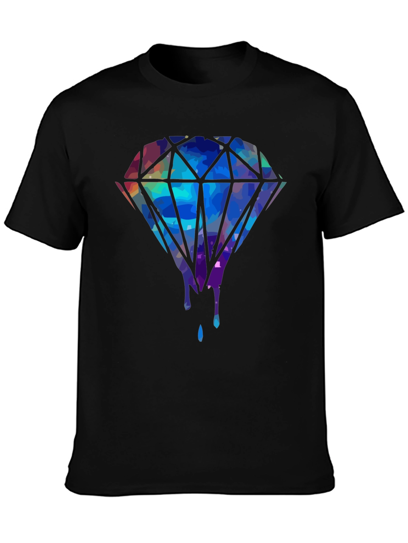Diamond Drip Graphic Tee - Mens Black T-Shirt