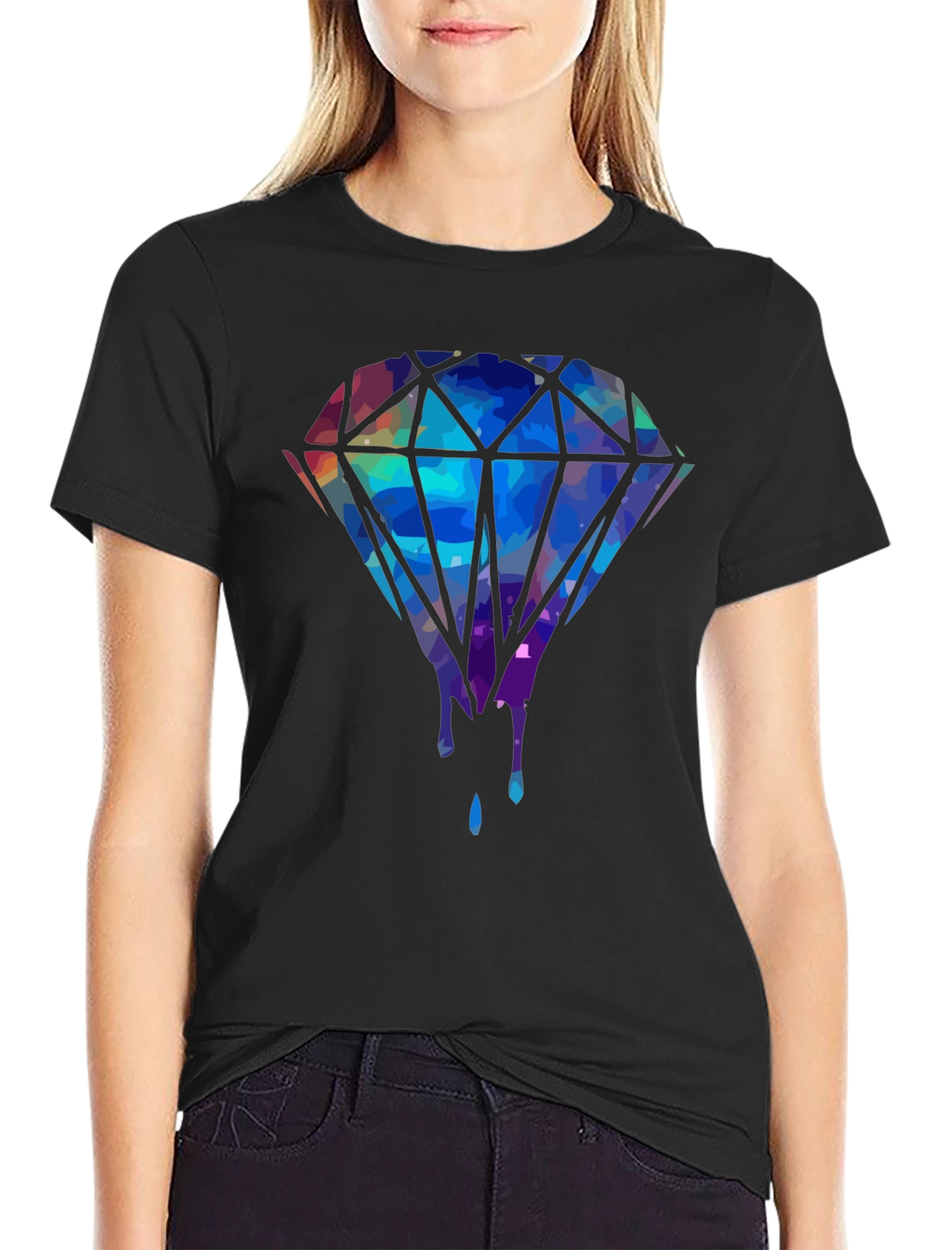 Diamond Drip Graphic Tee - Mens Black T-Shirt