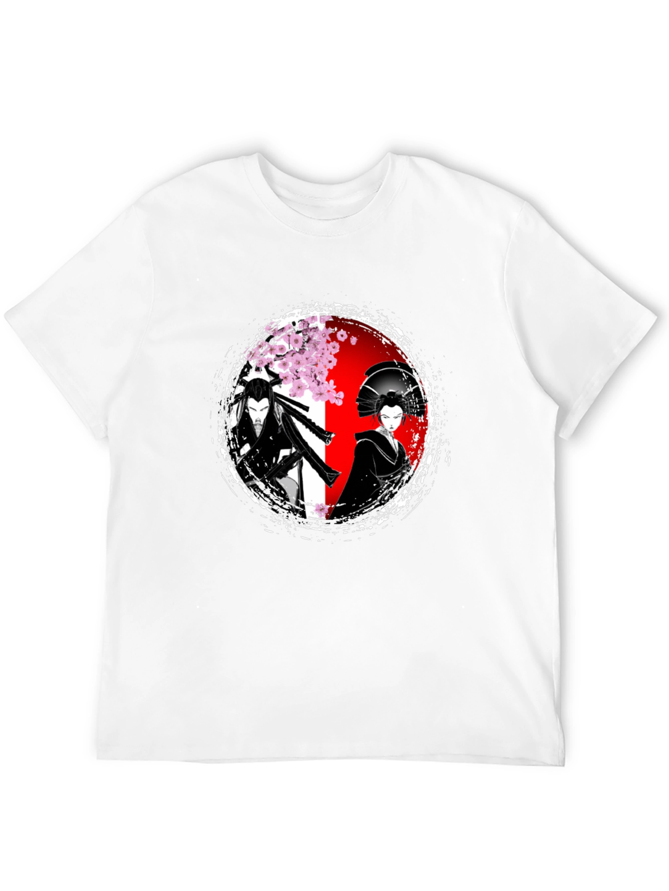 Samurai & Geisha Graphic T-Shirt - Japanese Art Style
