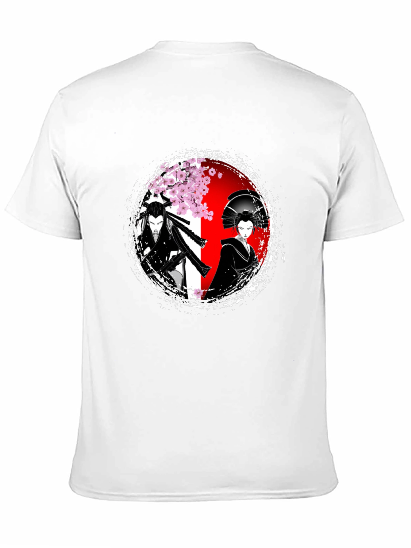 Samurai & Geisha Graphic T-Shirt - Japanese Art Style