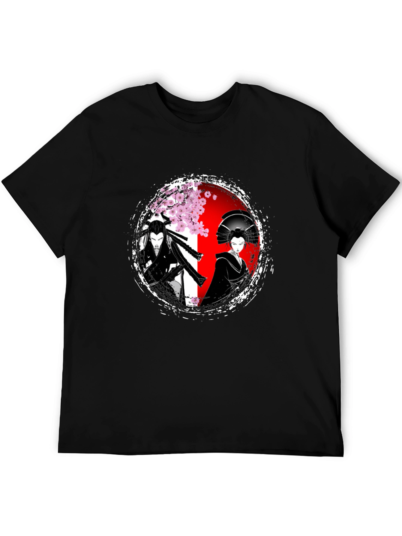 Samurai & Geisha Graphic T-Shirt - Japanese Art Style