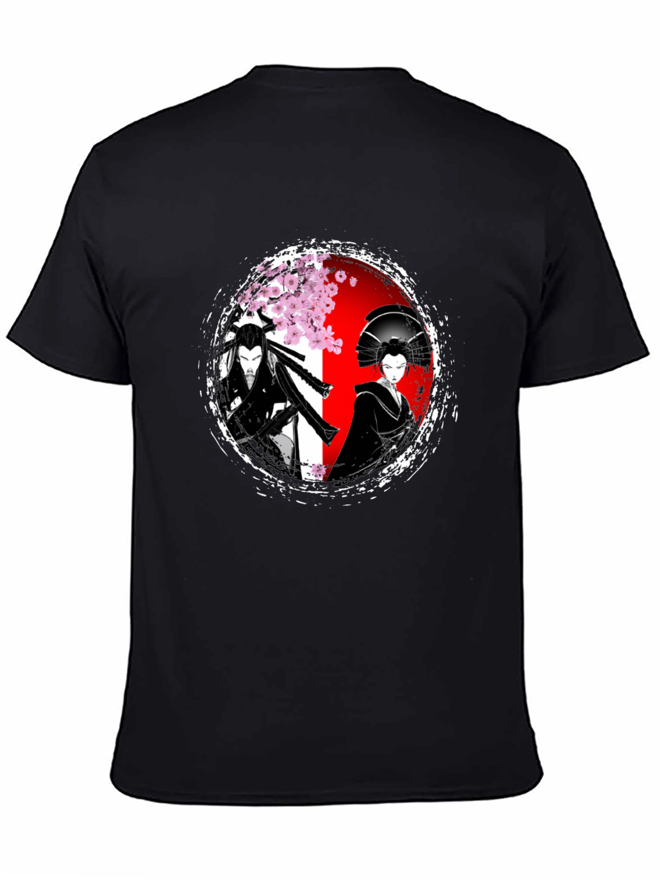 Samurai & Geisha Graphic T-Shirt - Japanese Art Style