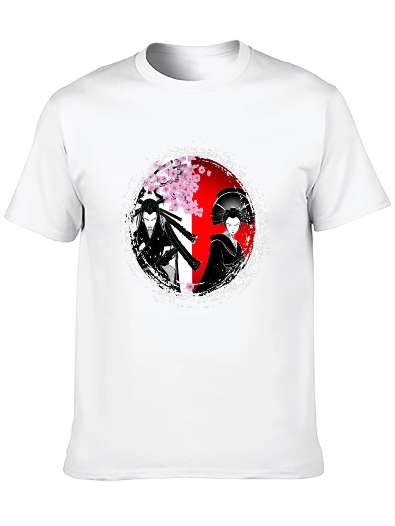 Samurai & Geisha Graphic T-Shirt - Japanese Art Style
