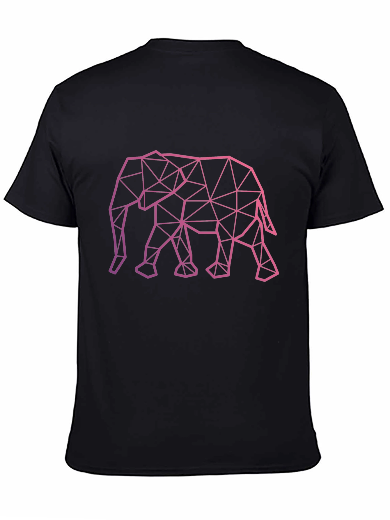 Geometric Elephant Graphic Tee - Stylish Black T-Shirt