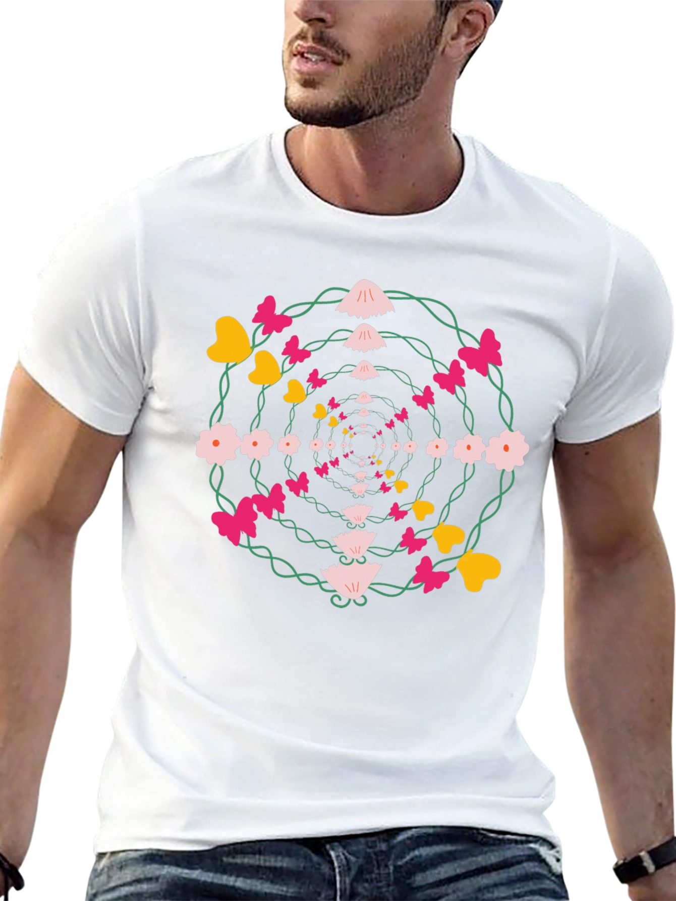 Floral Butterfly Whirlwind Graphic Tee