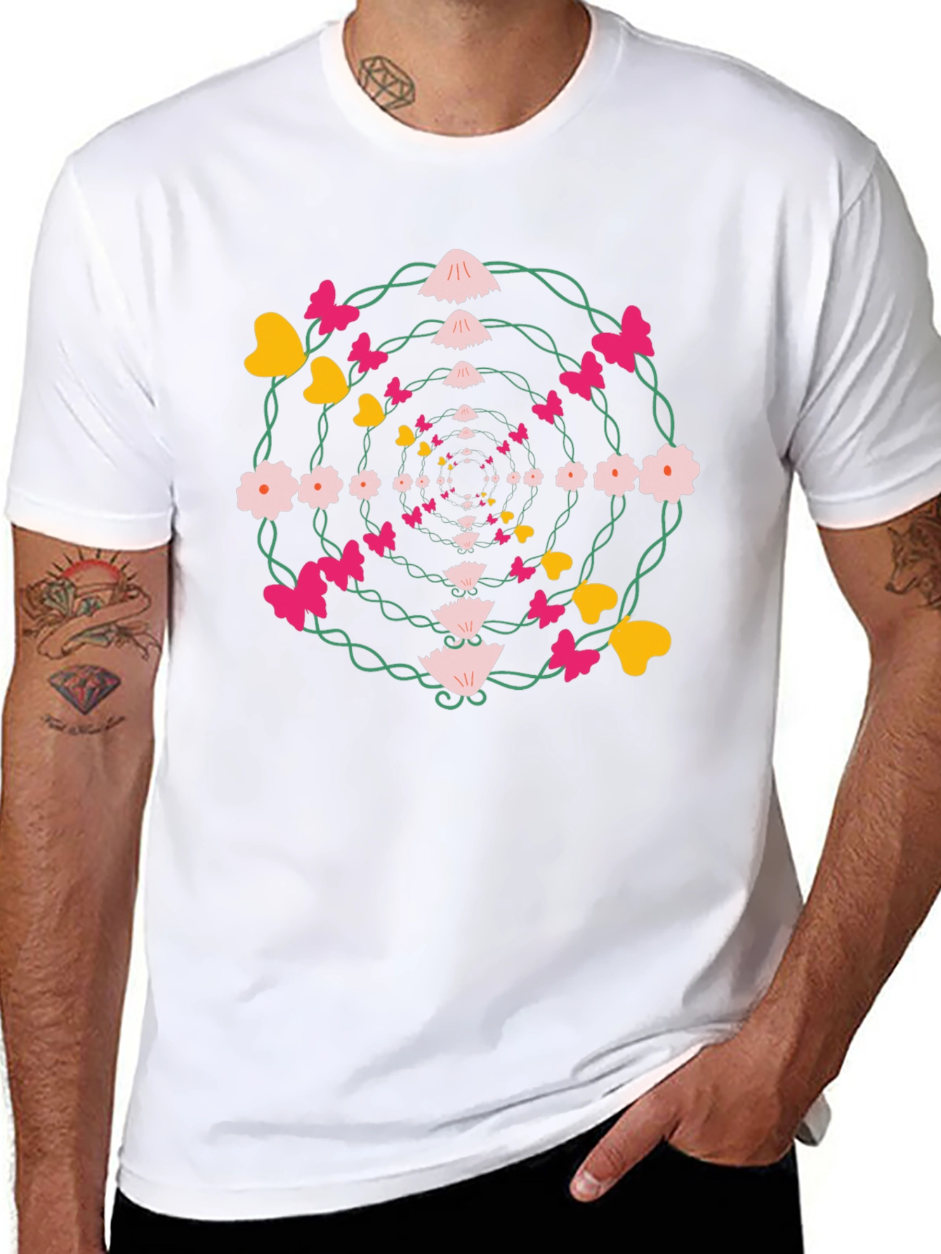 Floral Butterfly Whirlwind Graphic Tee