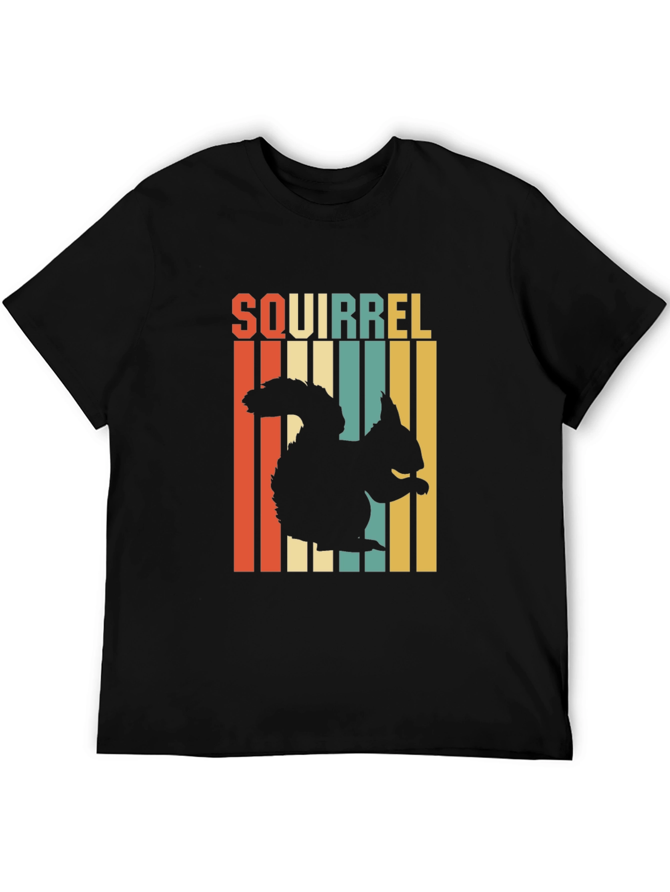 Retro Squirrel Graphic Tee - Black