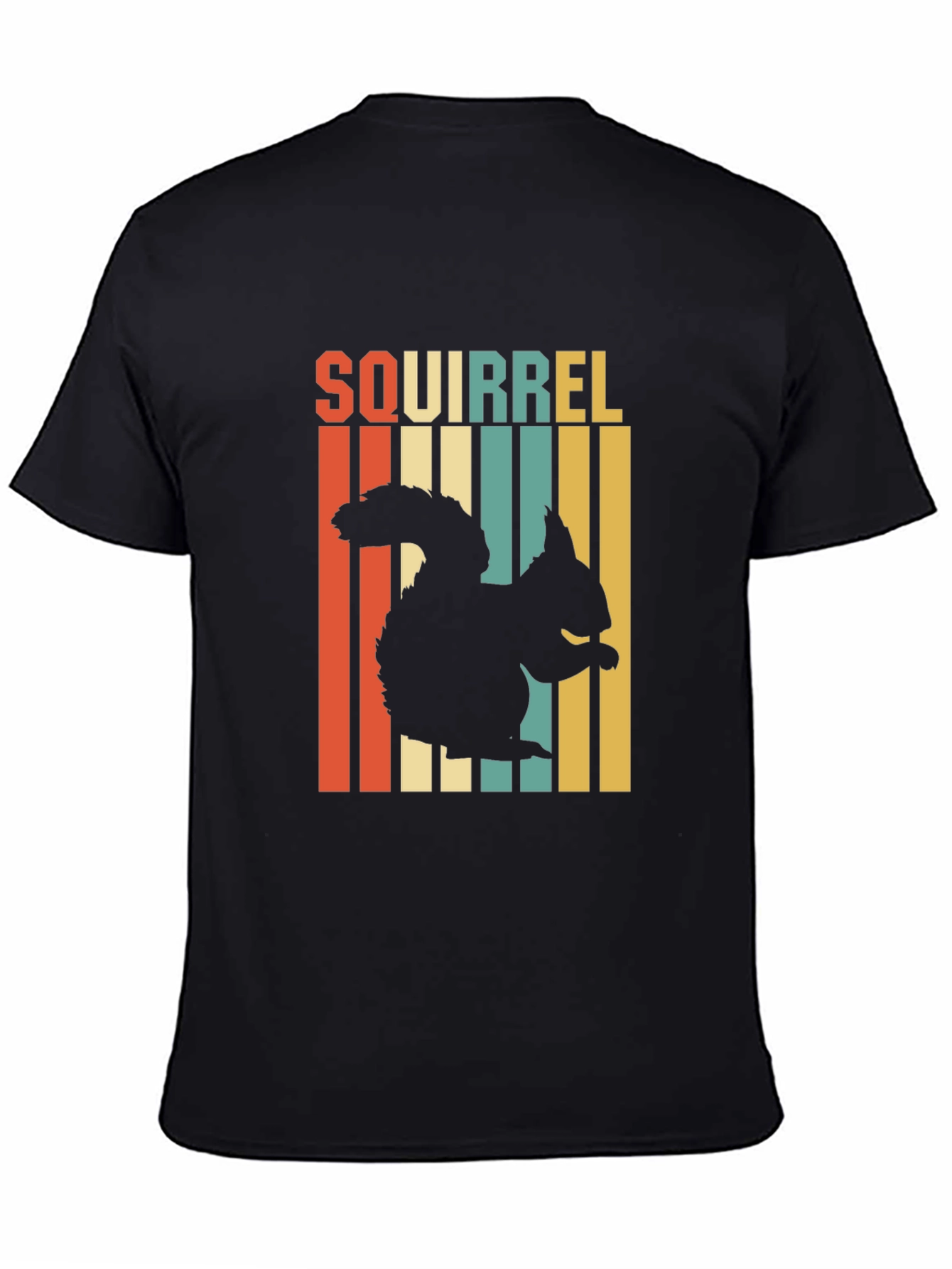 Retro Squirrel Graphic Tee - Black