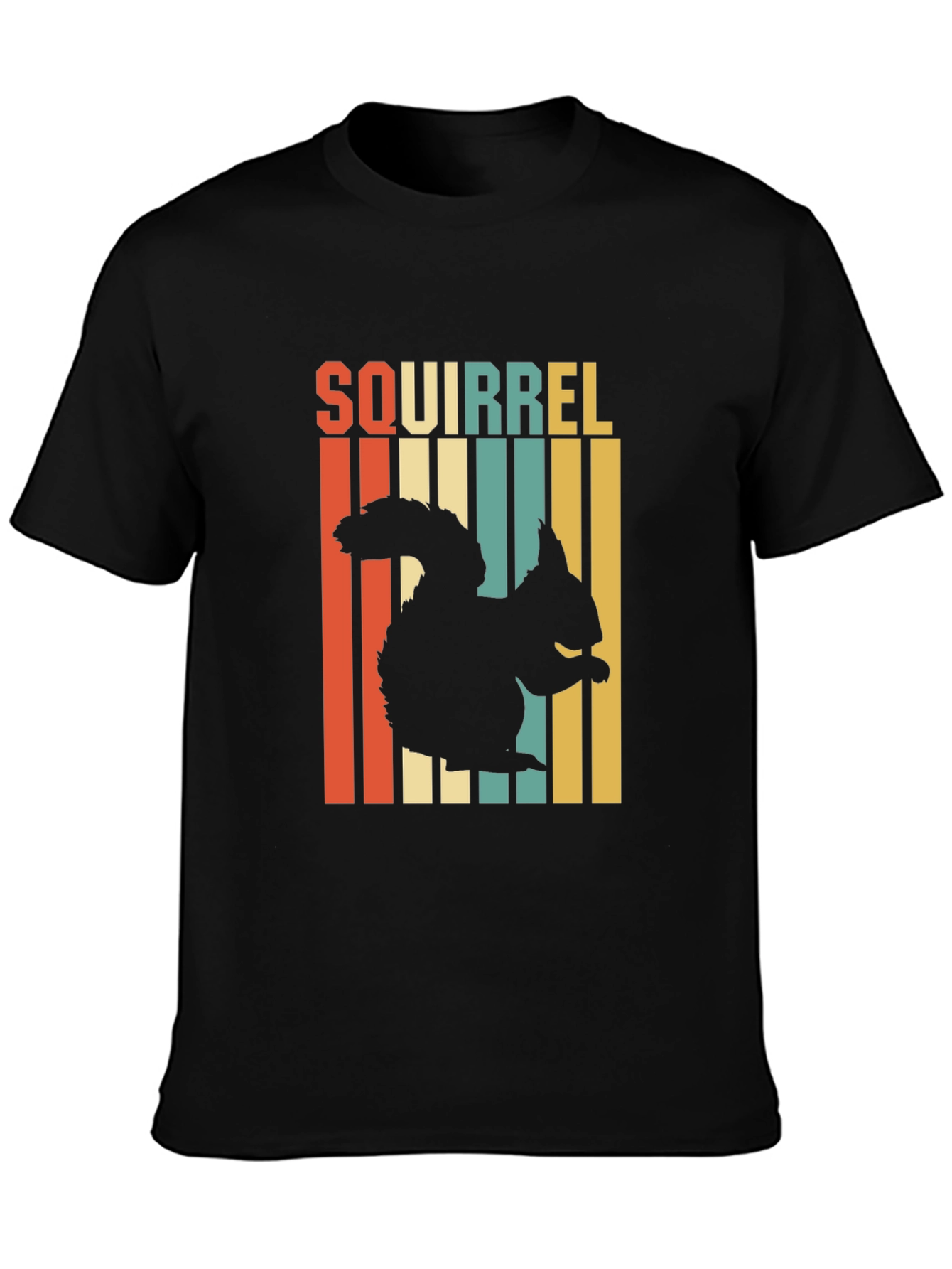 Retro Squirrel Graphic Tee - Black