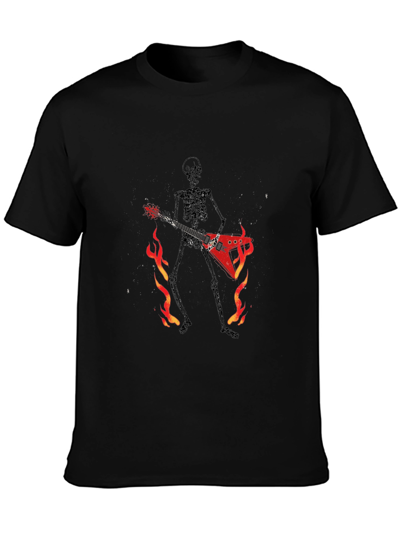 Skeleton Guitarist Graphic Tee - Black