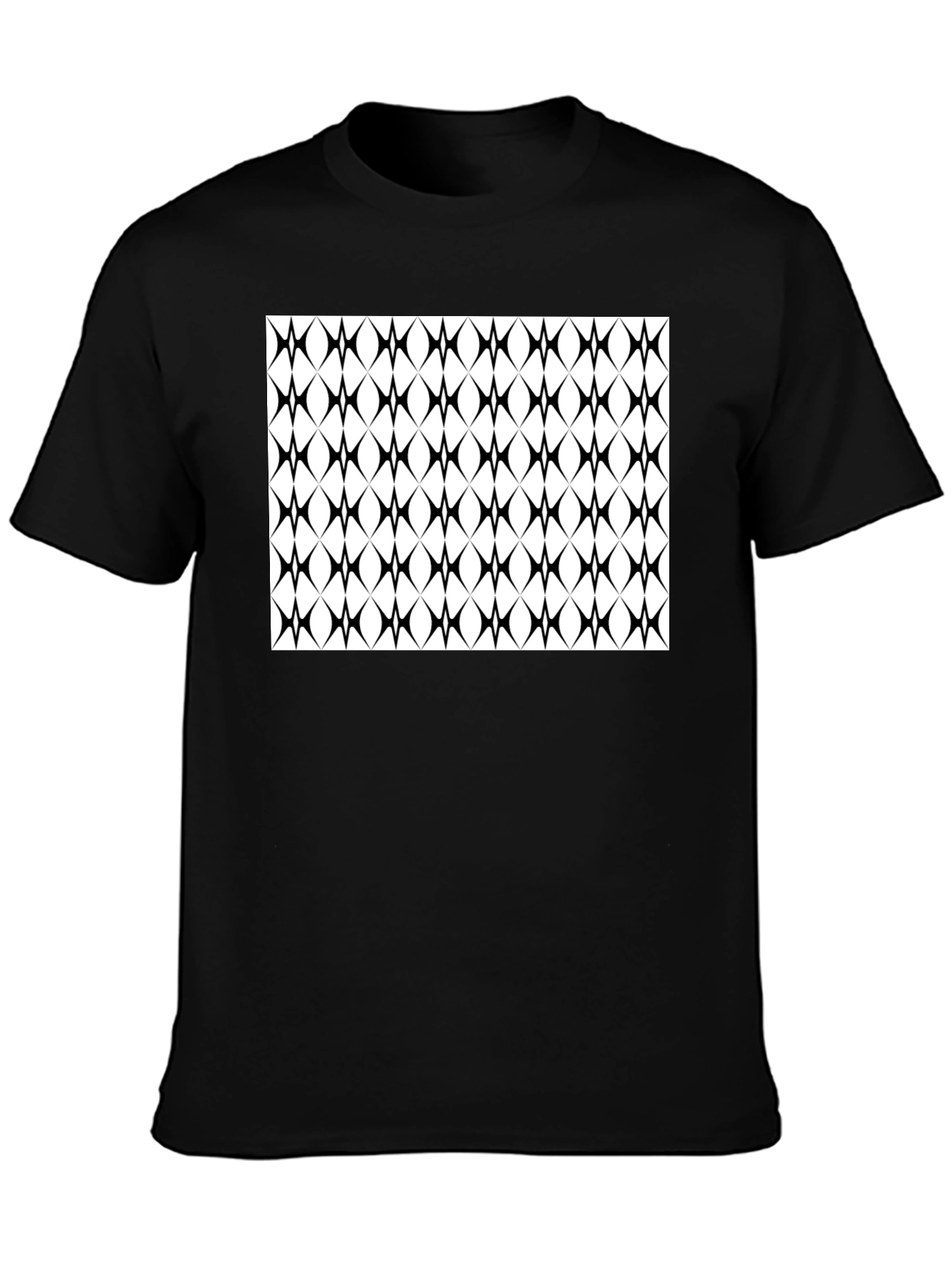 Modern Geometric Pattern Black T-Shirt