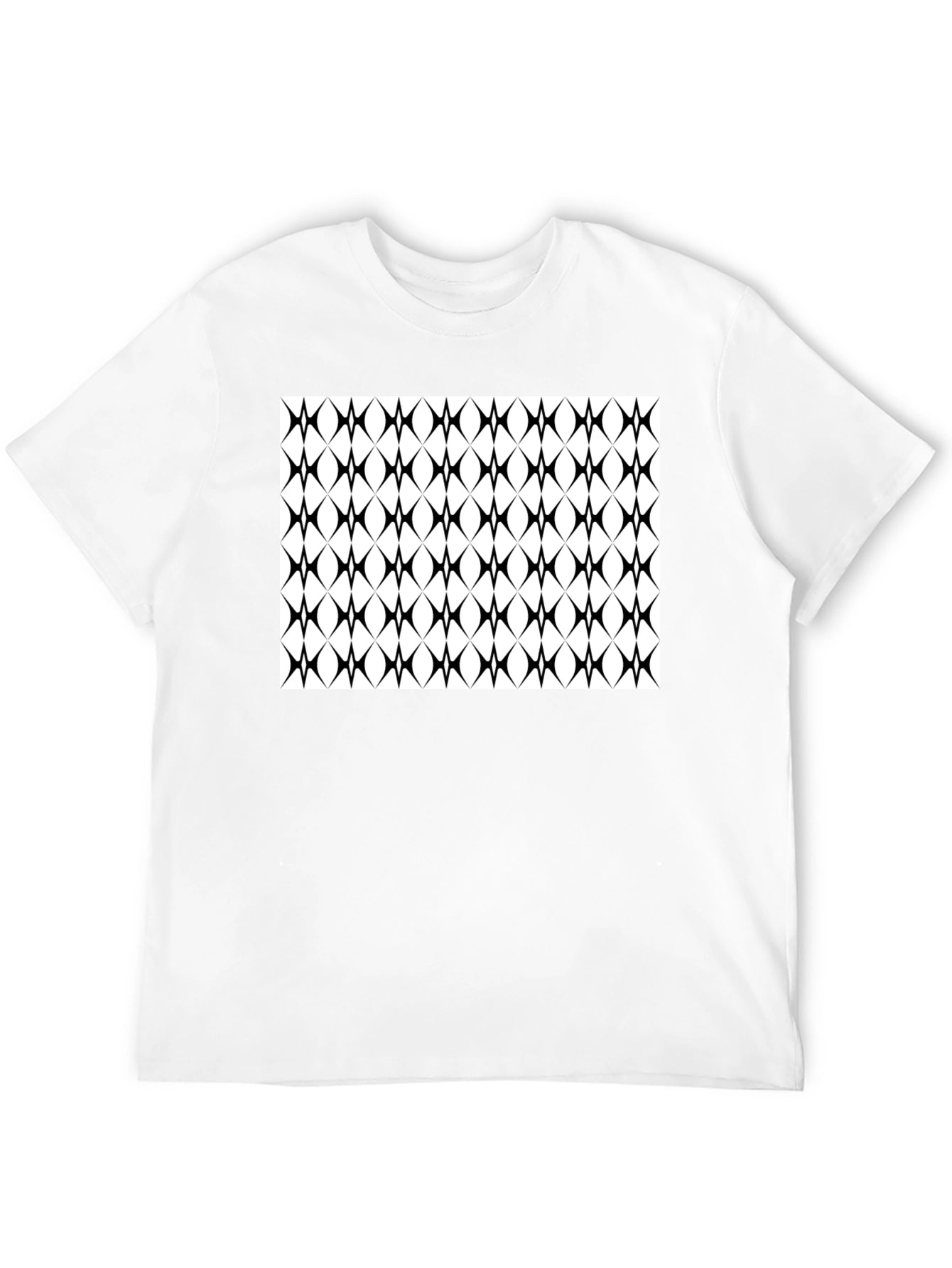 Modern Geometric Pattern Black T-Shirt