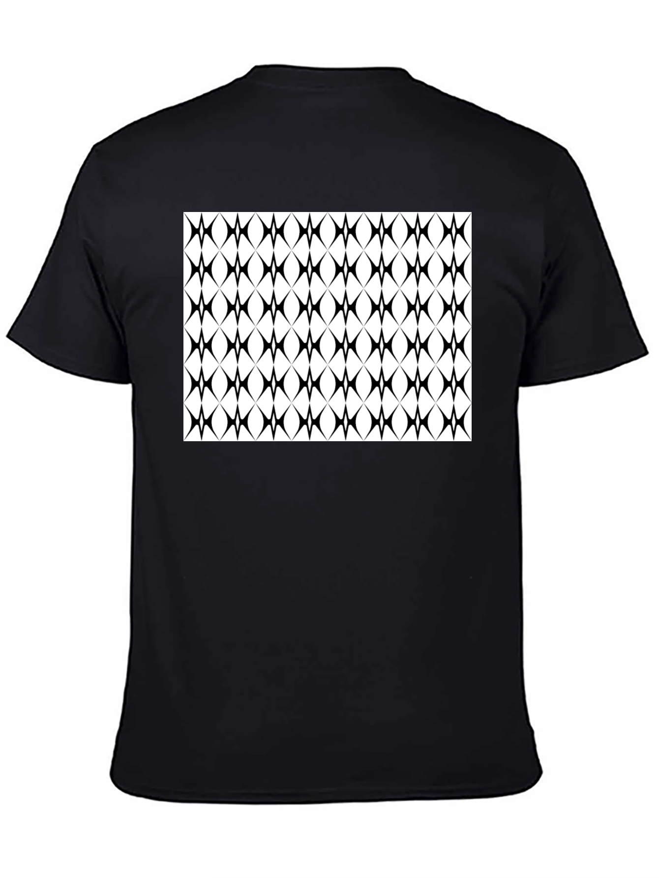 Modern Geometric Pattern Black T-Shirt