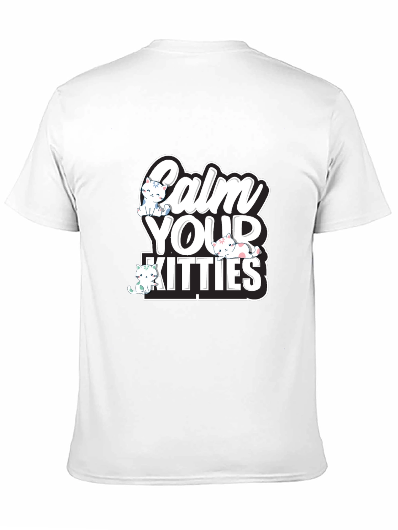 Calm Your Kitties Graphic T-Shirt - Black
