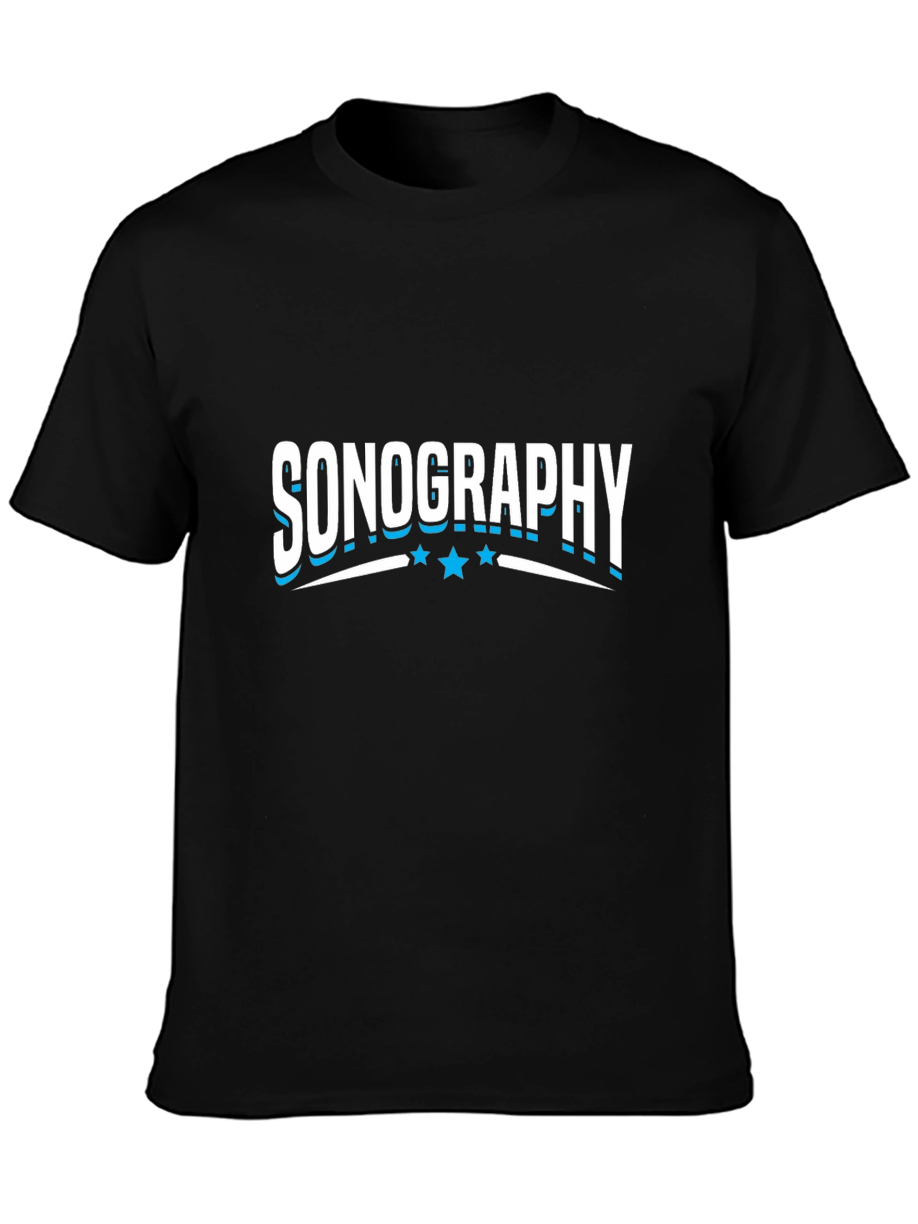 Sonography Graphic T-Shirt - Black Crew Neck Tee