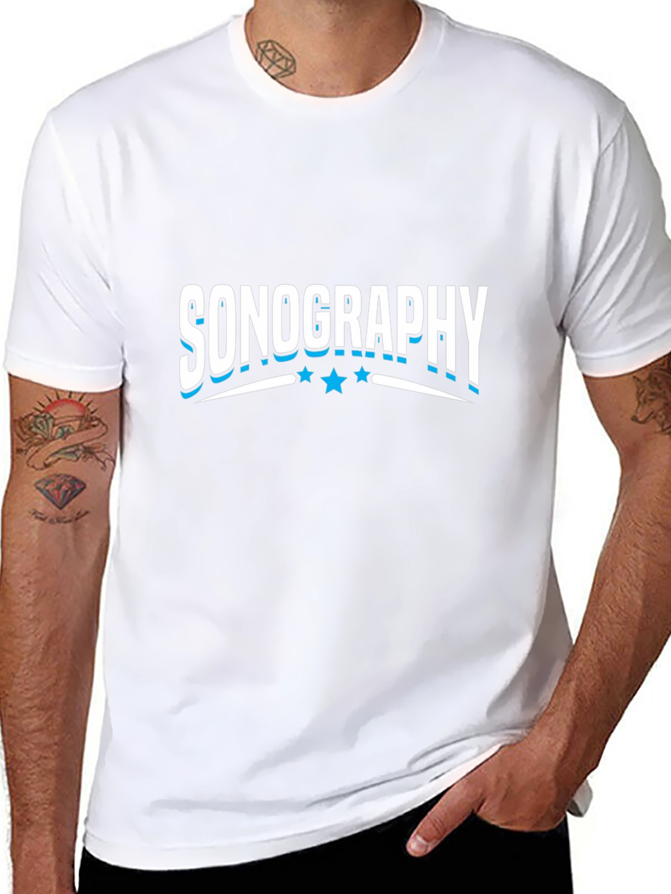 Sonography Graphic T-Shirt - Black Crew Neck Tee