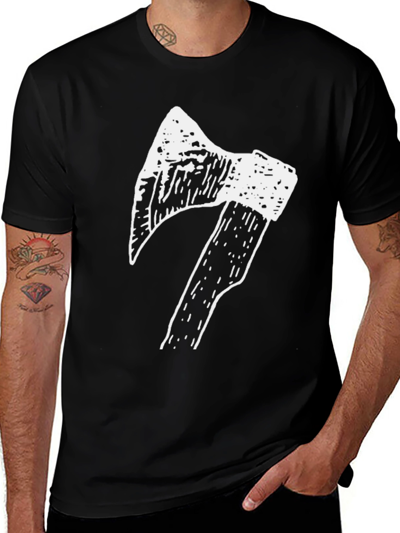 Axe Graphic T-Shirt - Black Cotton Tee