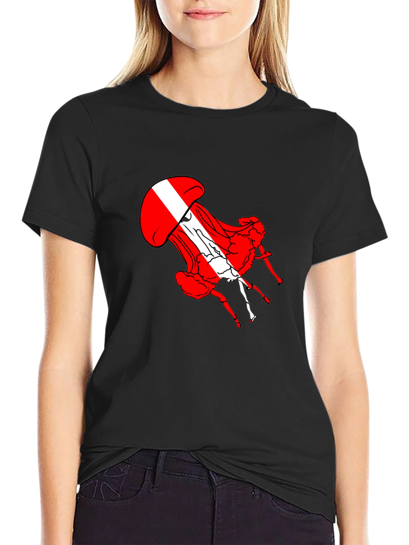 Red Jellyfish Graphic Tee - Unique Design