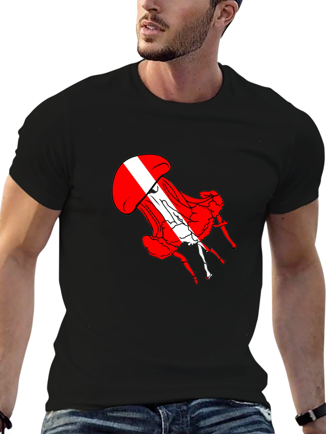 Red Jellyfish Graphic Tee - Unique Design