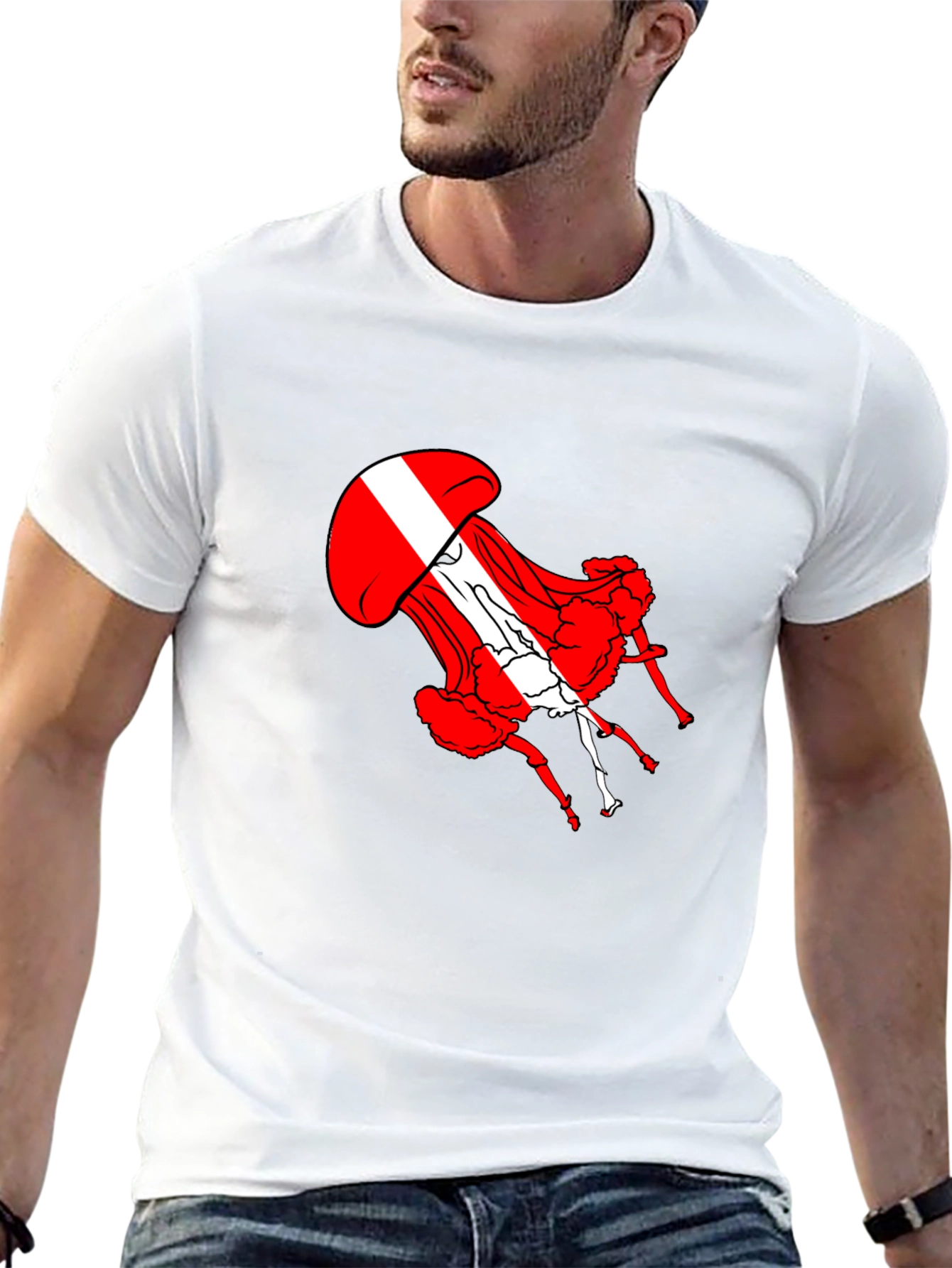 Red Jellyfish Graphic Tee - Unique Design